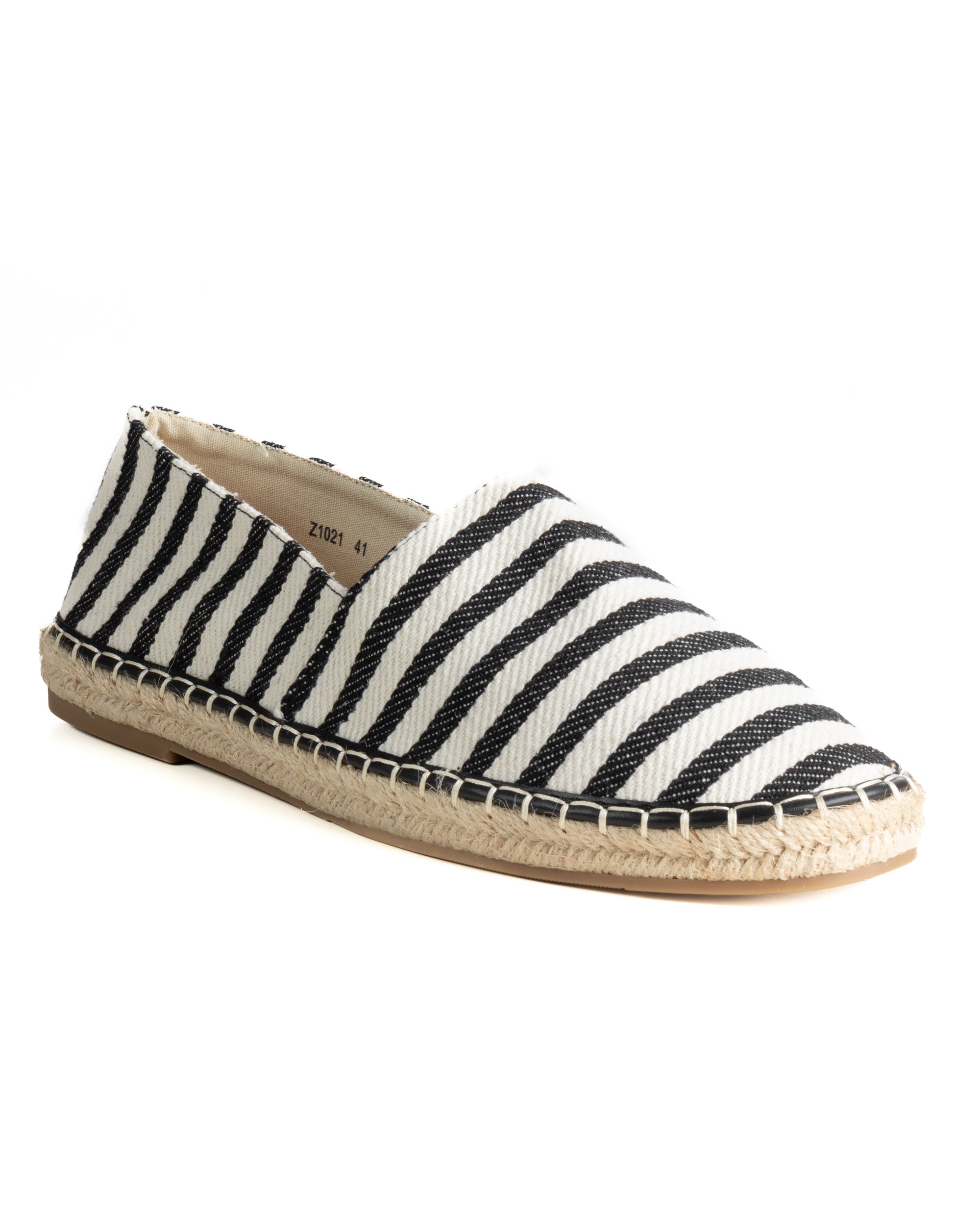 Espadrillas scarpe uomo unisex tela estive mare rigate nero GIOSAL-S1304A