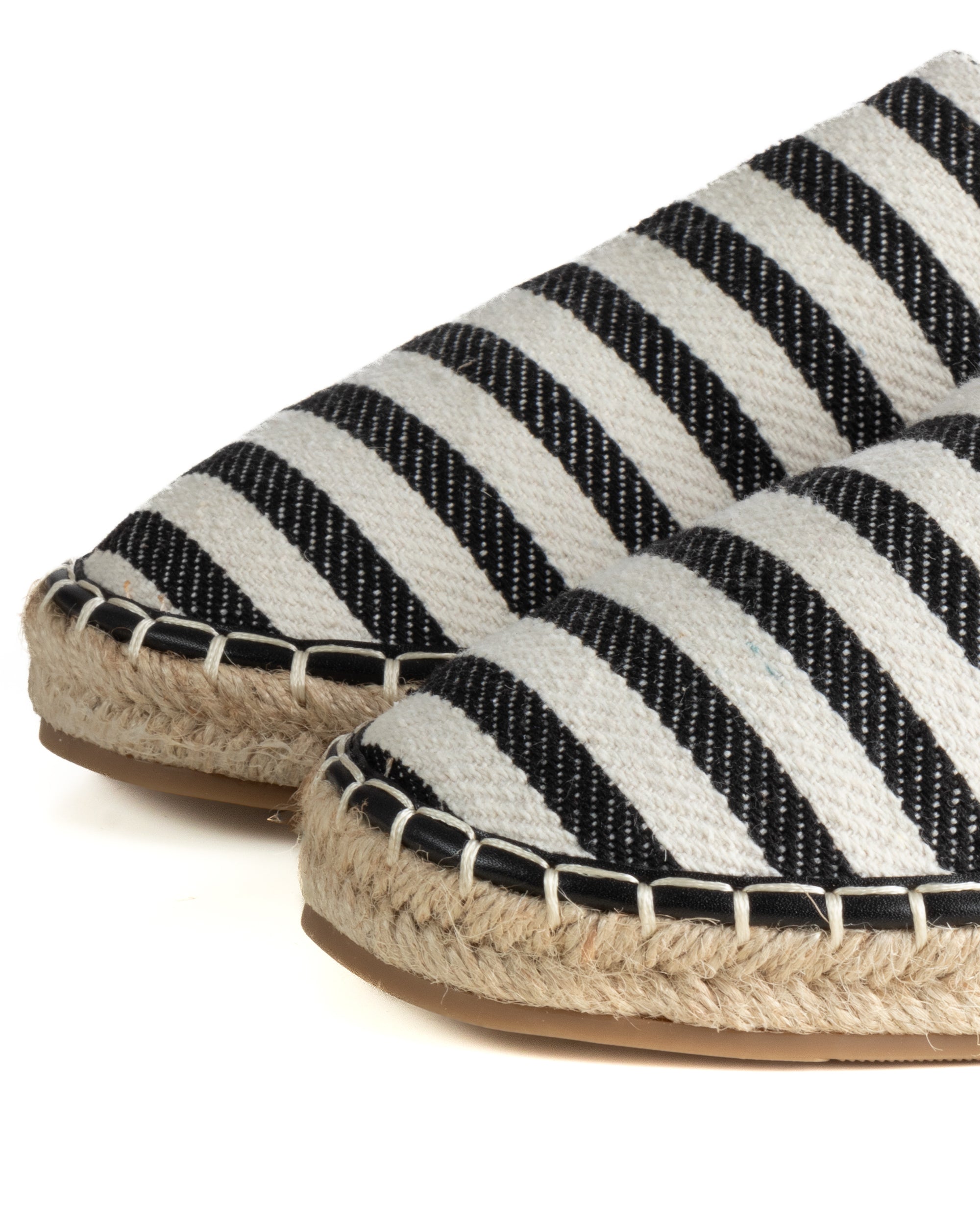 Espadrillas scarpe uomo unisex tela estive mare rigate nero GIOSAL-S1304A