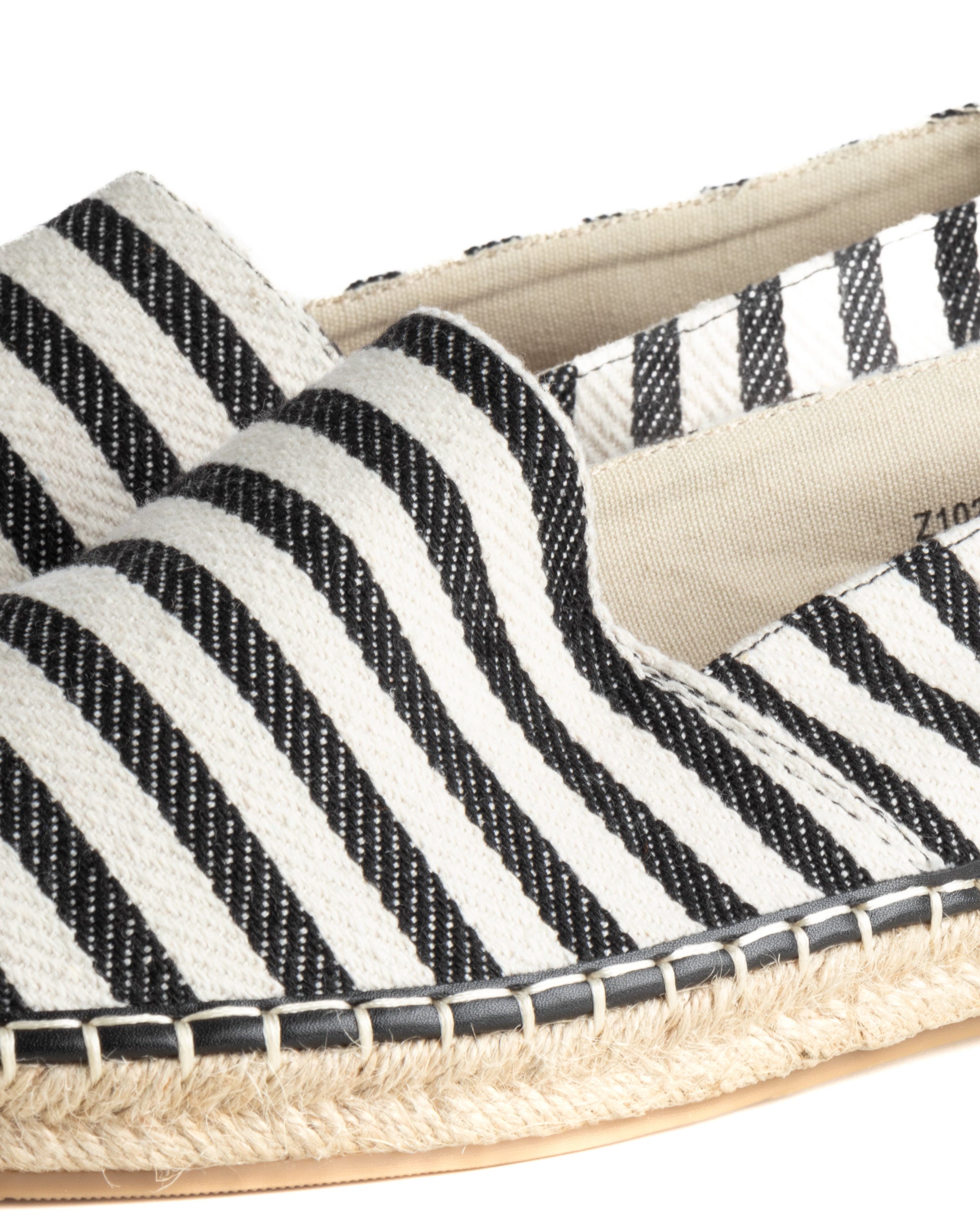Espadrillas scarpe uomo unisex tela estive mare rigate nero GIOSAL-S1304A