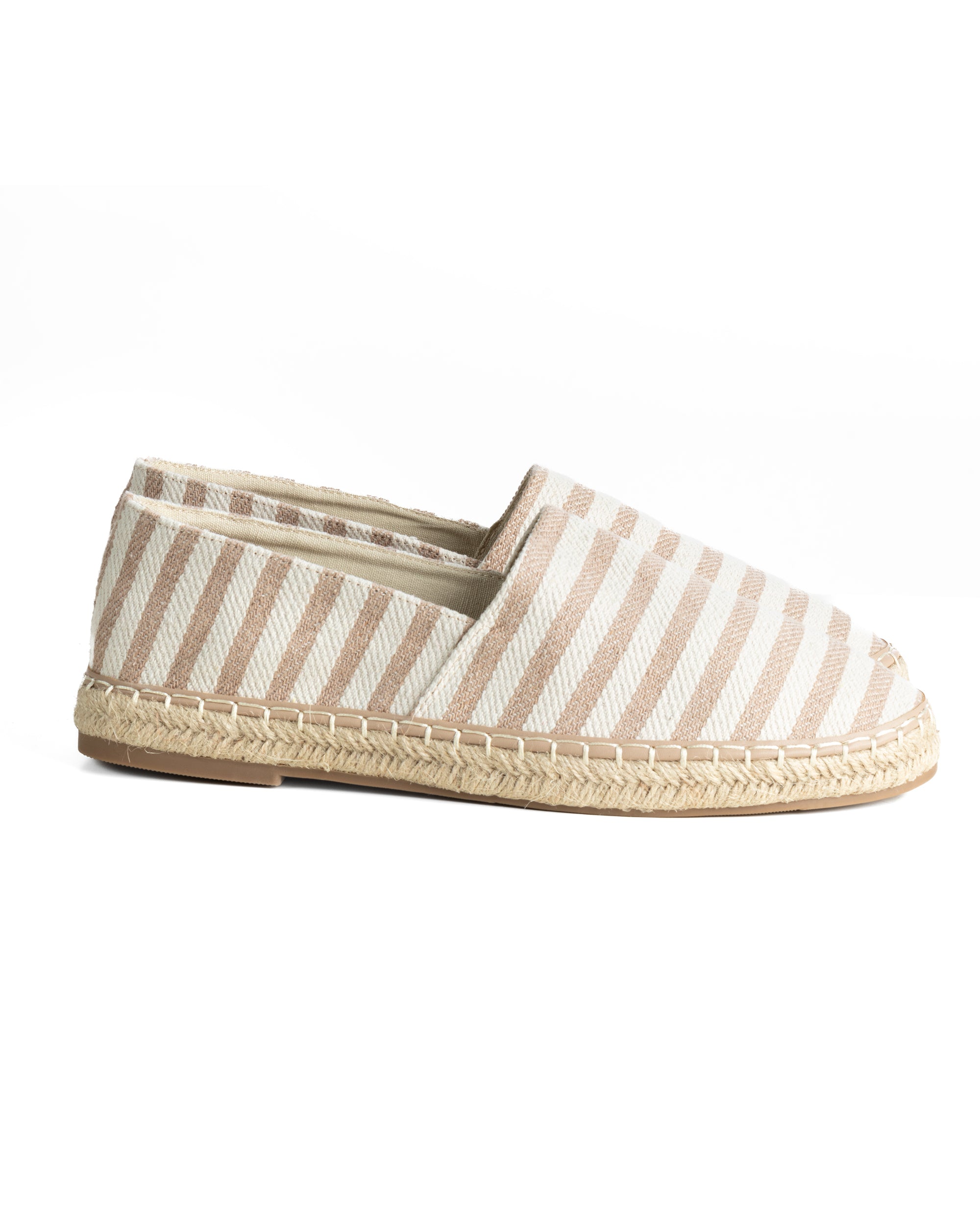 Espadrillas scarpe uomo unisex tela estive mare rigate beige GIOSAL-S1305A