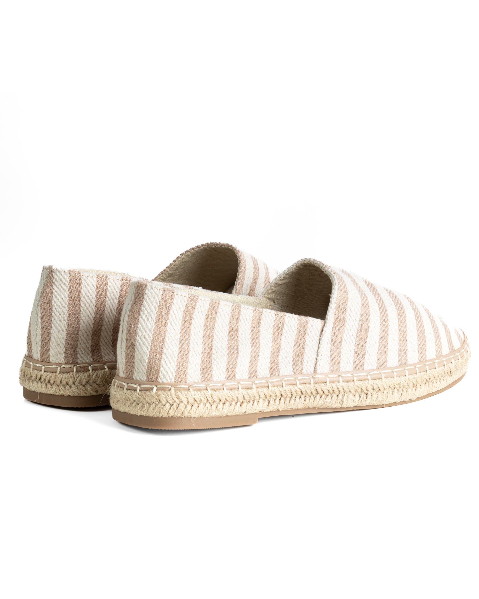 Espadrillas scarpe uomo unisex tela estive mare rigate beige GIOSAL-S1305A