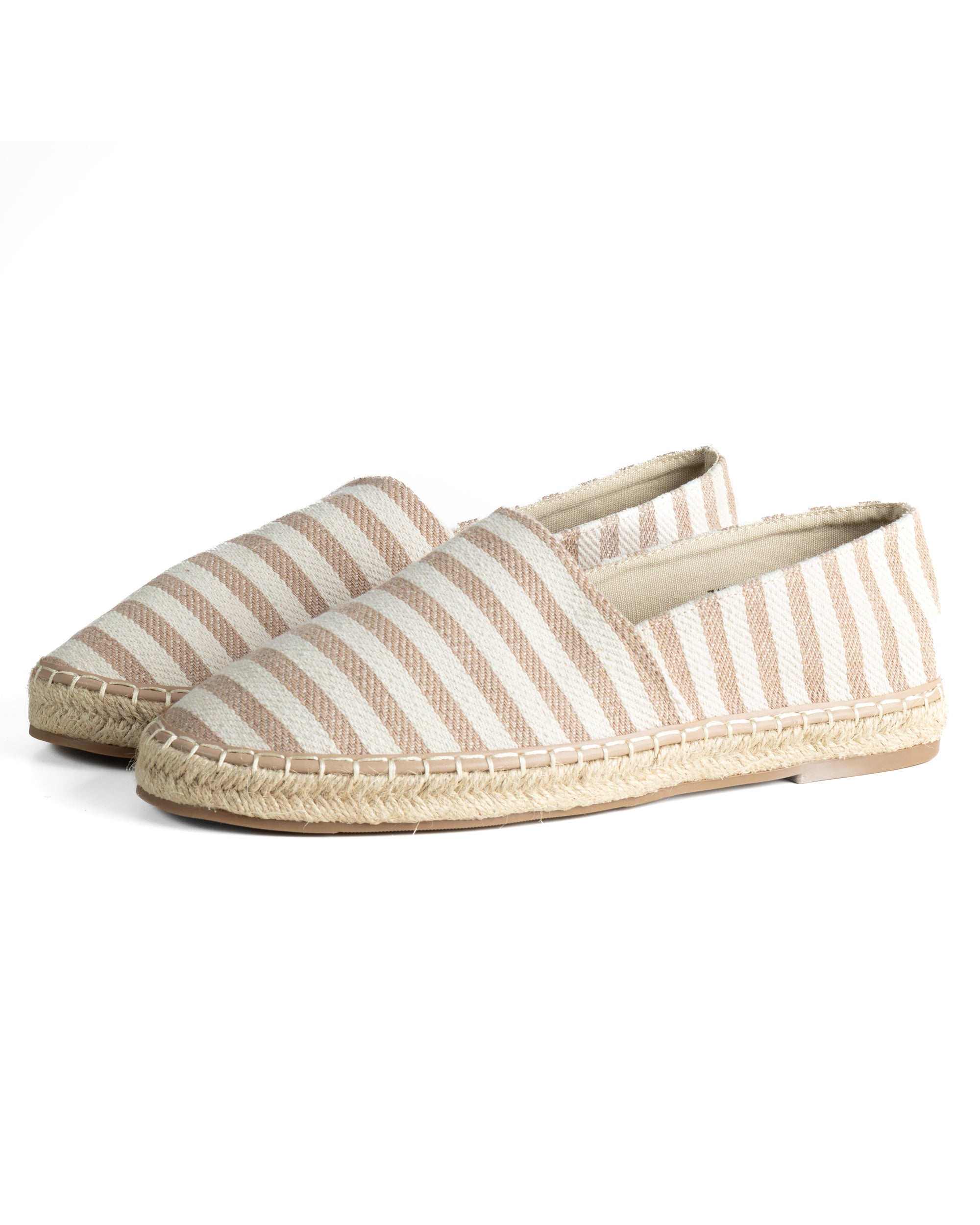 Espadrillas scarpe uomo unisex tela estive mare rigate beige GIOSAL-S1305A