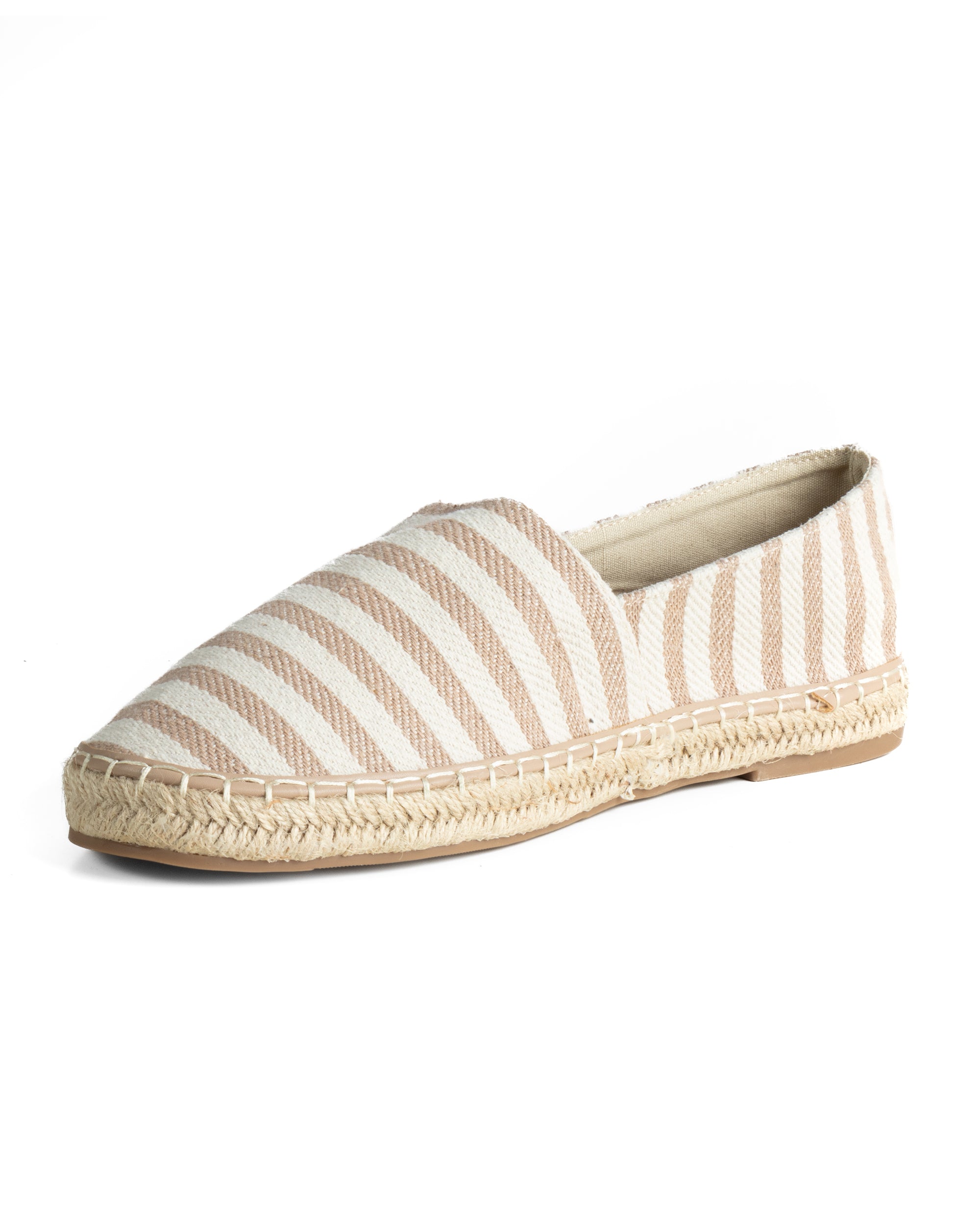 Espadrillas scarpe uomo unisex tela estive mare rigate beige GIOSAL-S1305A