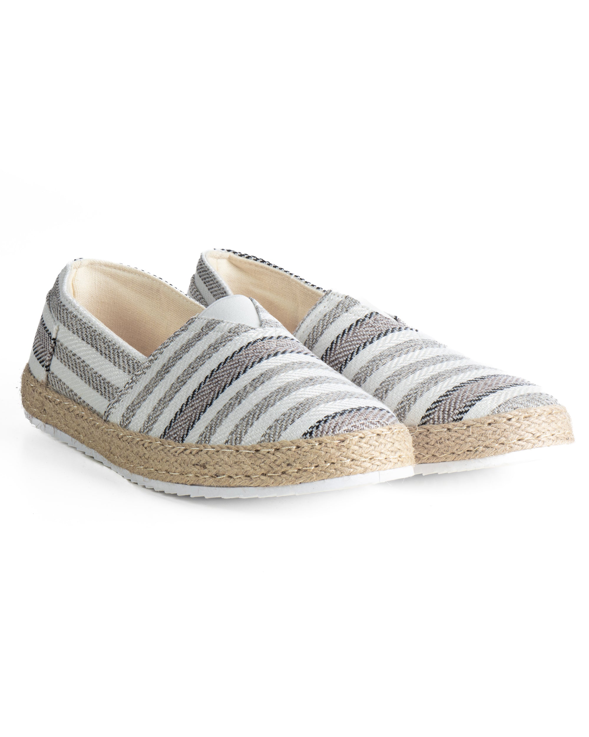 Espadrillas scarpe uomo unisex tela estive mare doppia riga beige GIOSAL-S1306A