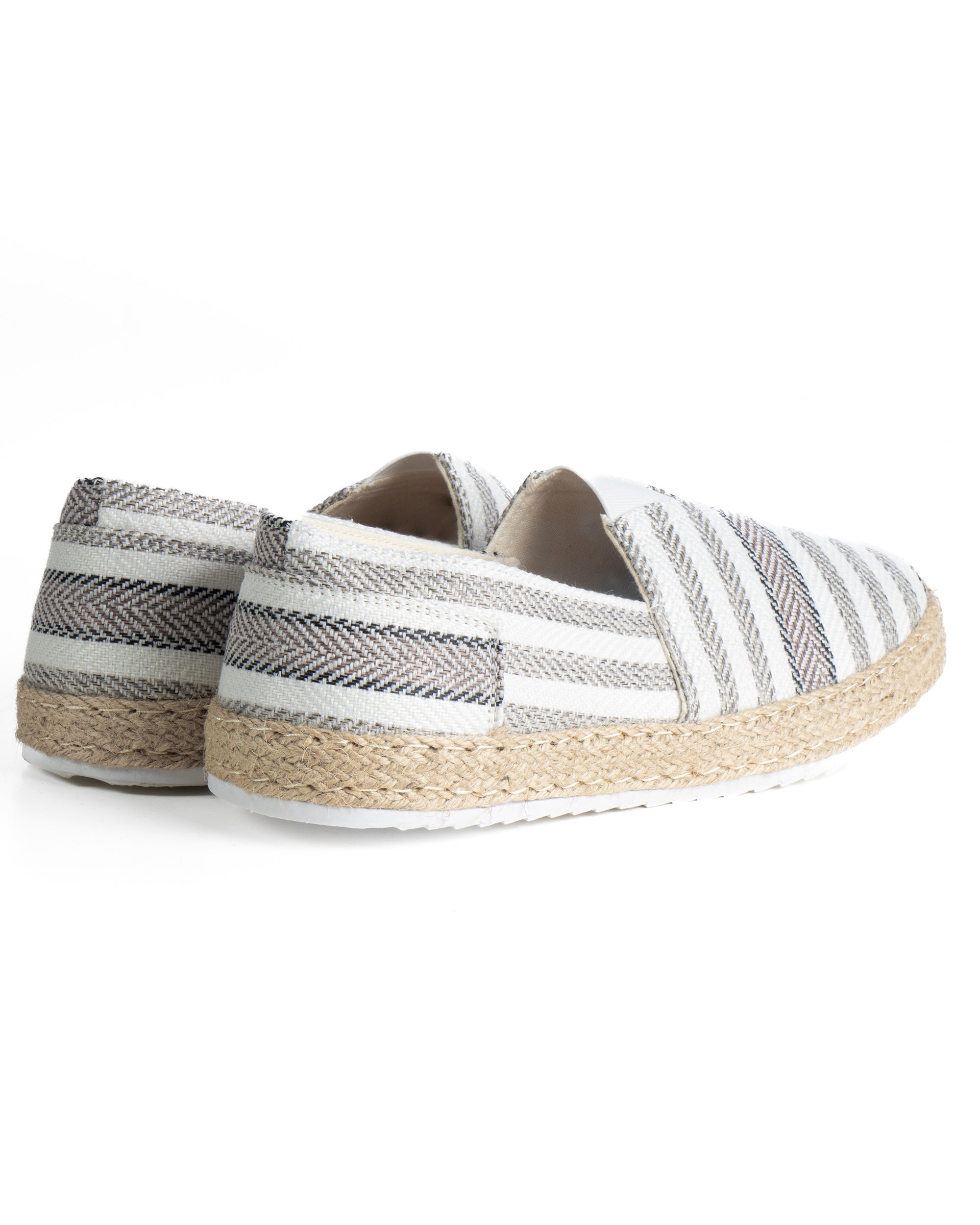 Espadrillas scarpe uomo unisex tela estive mare doppia riga beige GIOSAL-S1306A