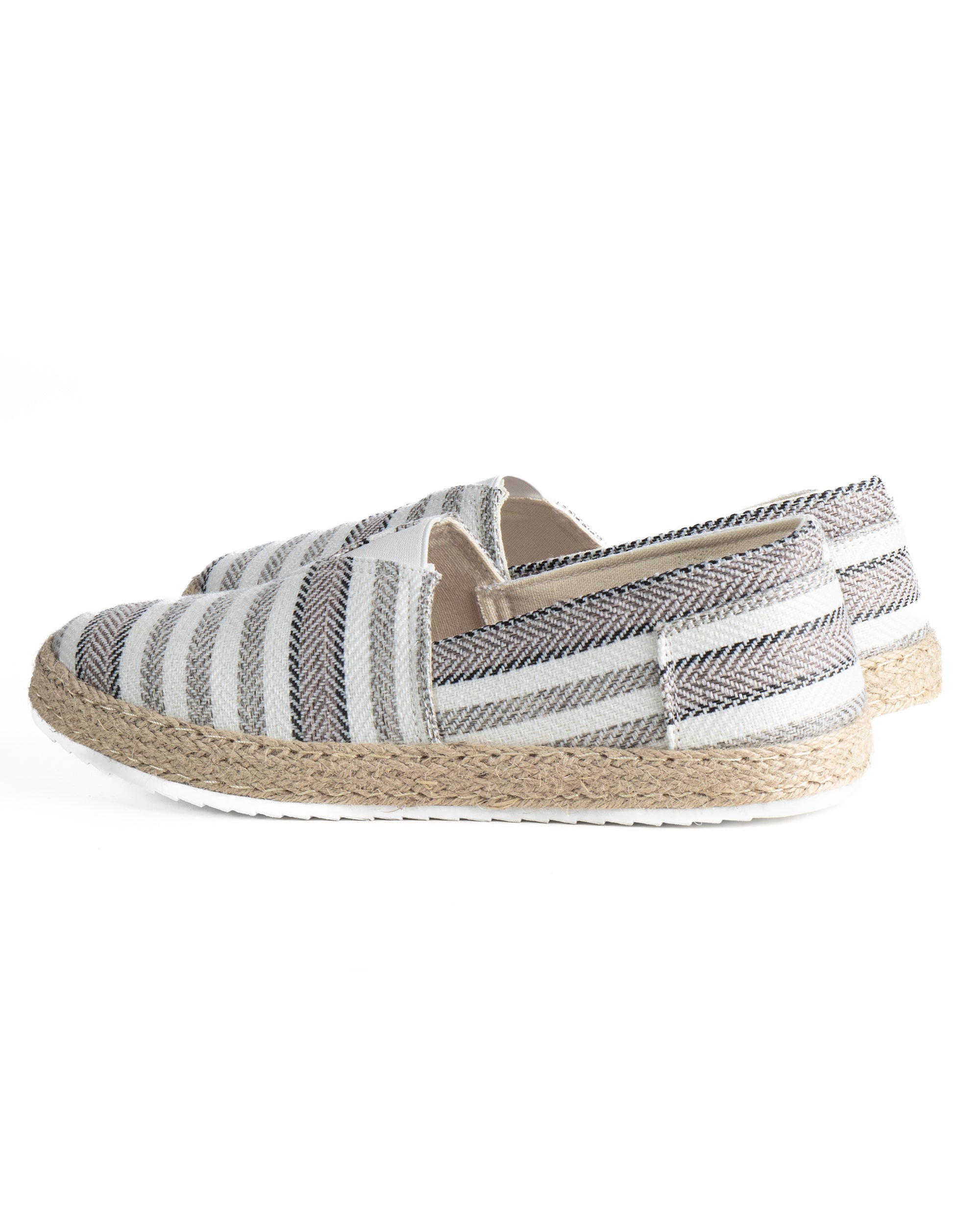 Espadrillas scarpe uomo unisex tela estive mare doppia riga beige GIOSAL-S1306A