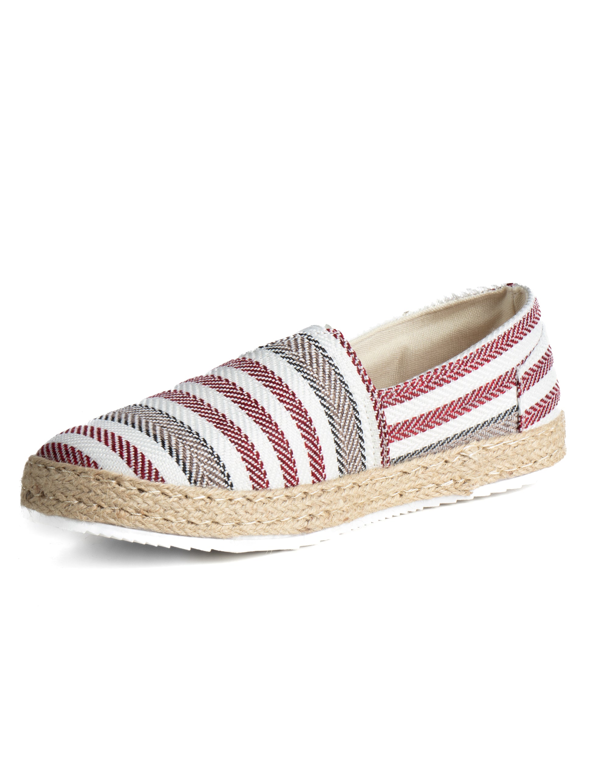 Espadrillas scarpe uomo unisex tela estive mare doppia riga rosso GIOSAL-S1307A