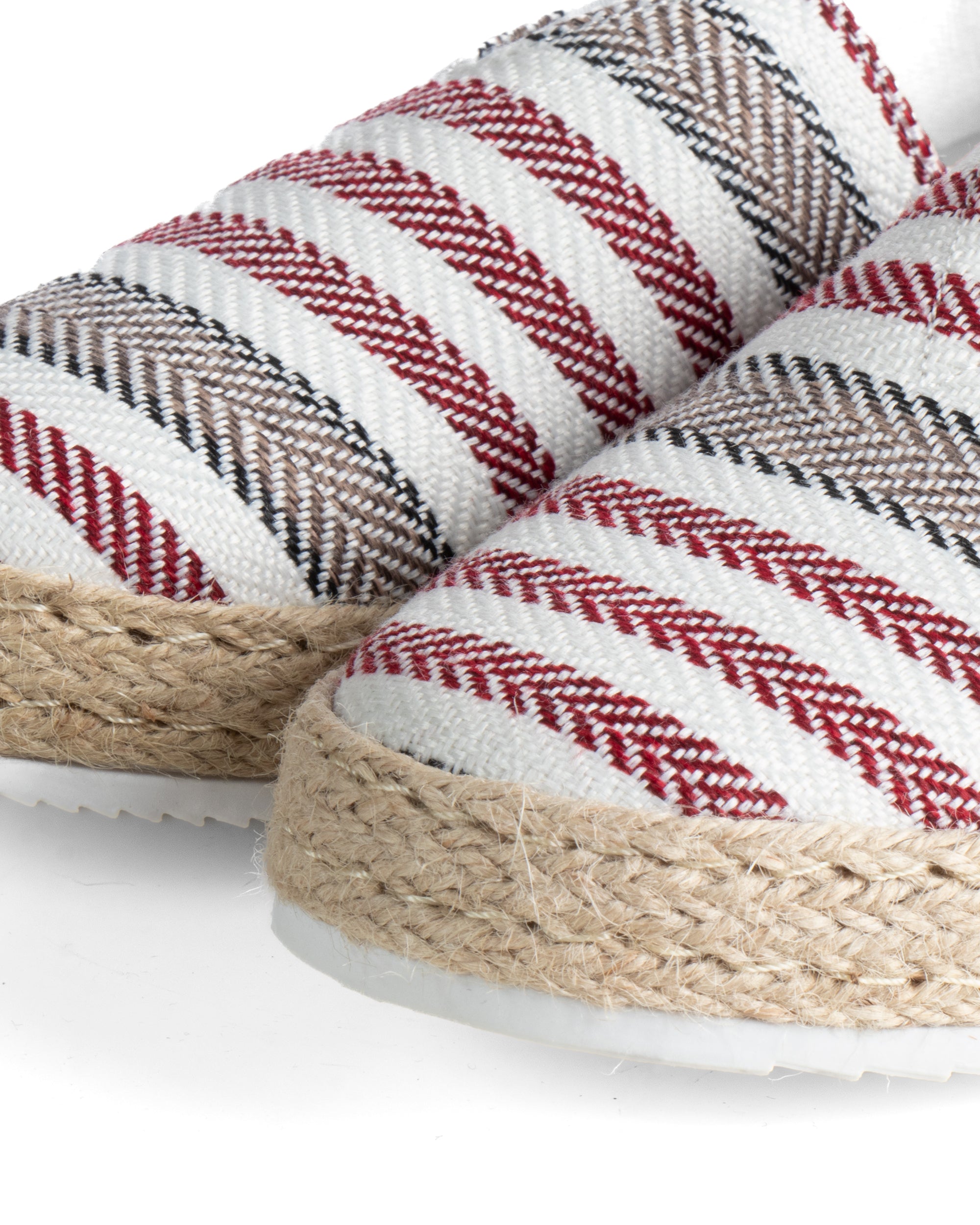 Espadrillas scarpe uomo unisex tela estive mare doppia riga rosso GIOSAL-S1307A