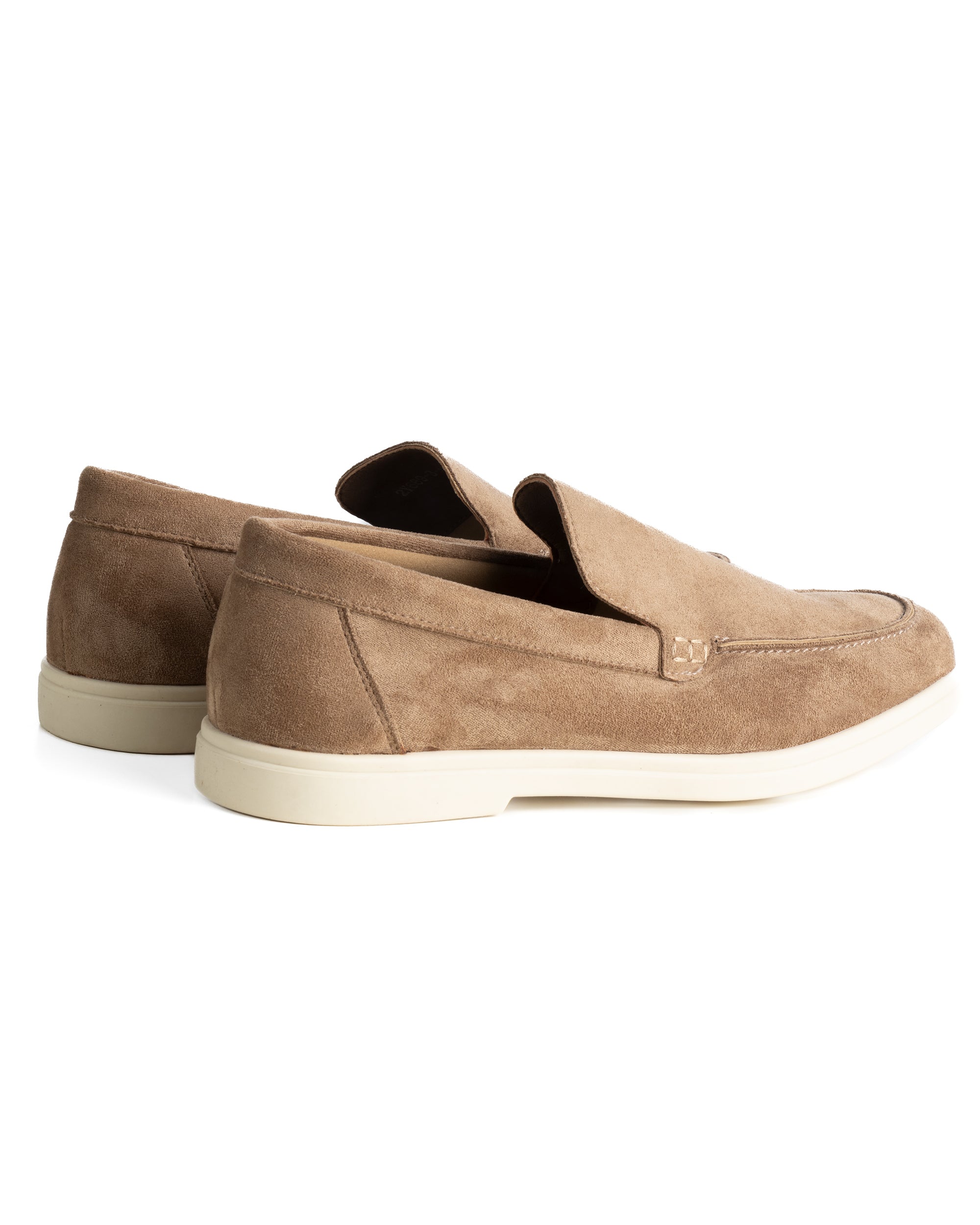Mocassini college uomo scarpe camoscio eleganti cerimonia suola di gomma beige GIOSAL-S1312A