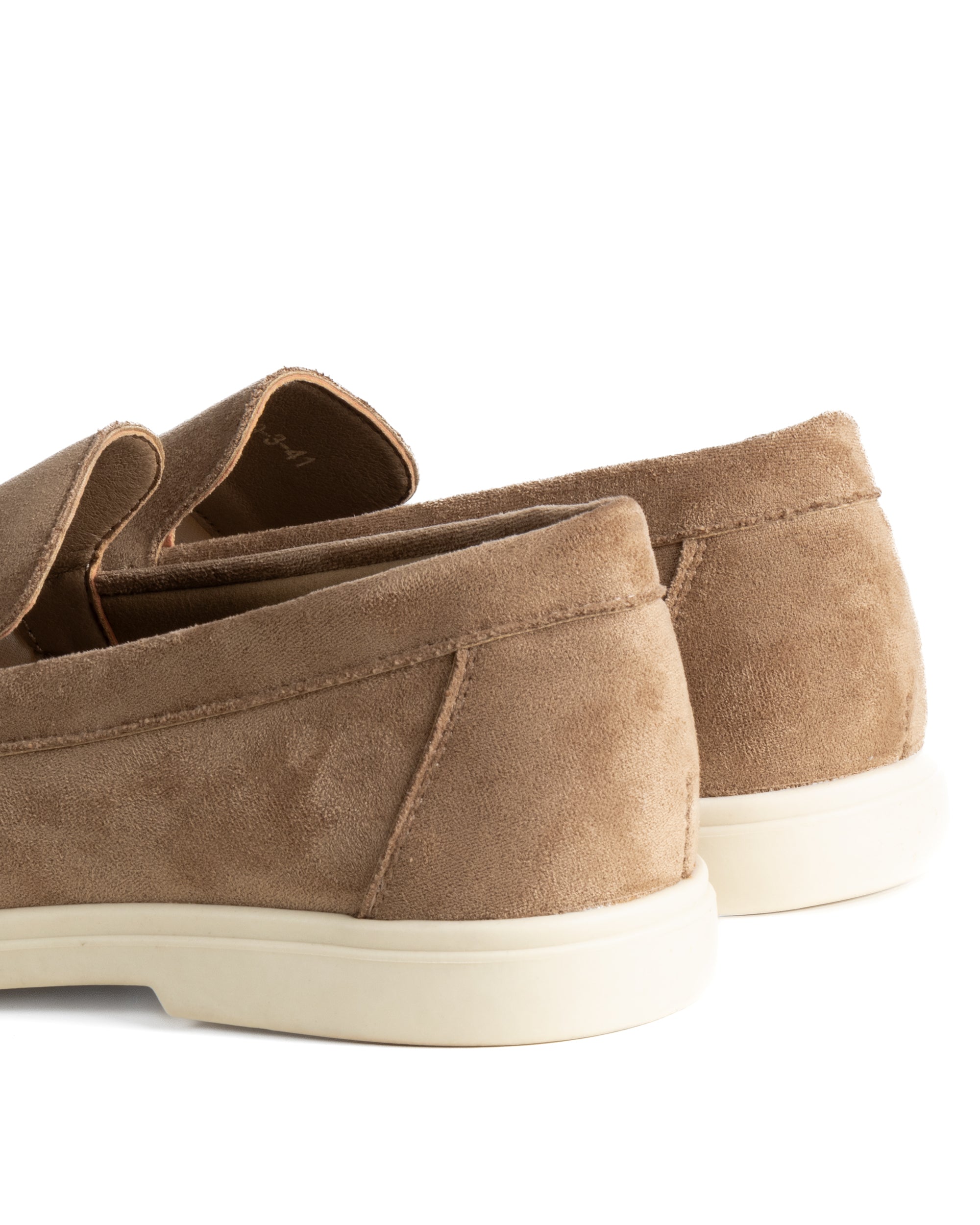 Mocassini college uomo scarpe camoscio eleganti cerimonia suola di gomma beige GIOSAL-S1312A