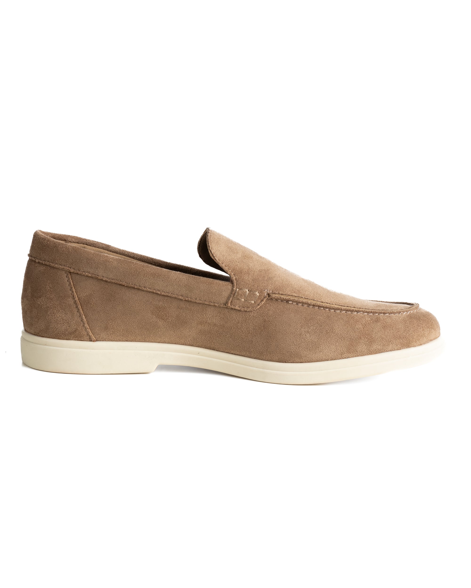 Mocassini college uomo scarpe camoscio eleganti cerimonia suola di gomma beige GIOSAL-S1312A