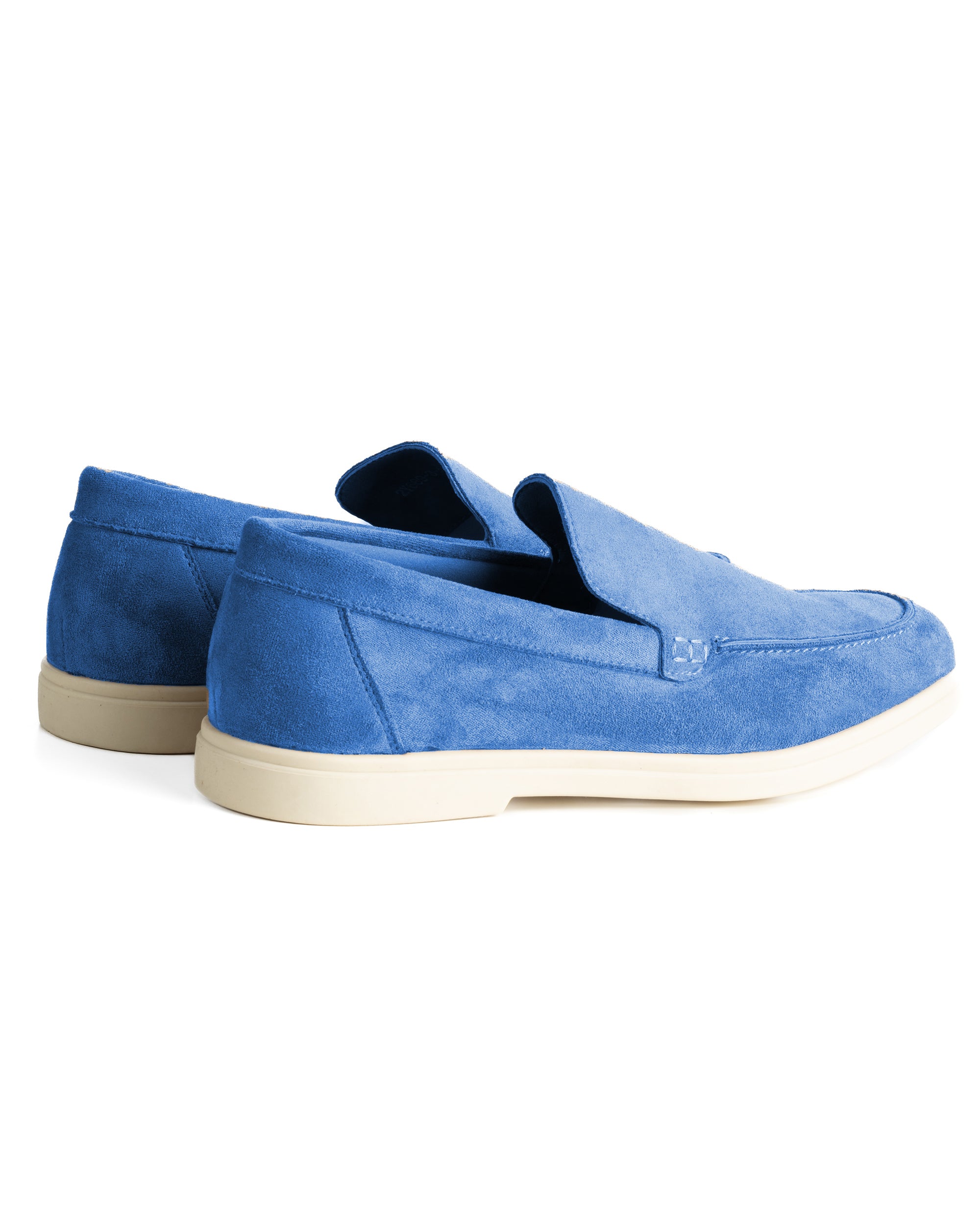 Mocassini college uomo scarpe camoscio eleganti cerimonia suola di gomma blu royal GIOSAL-S1317A