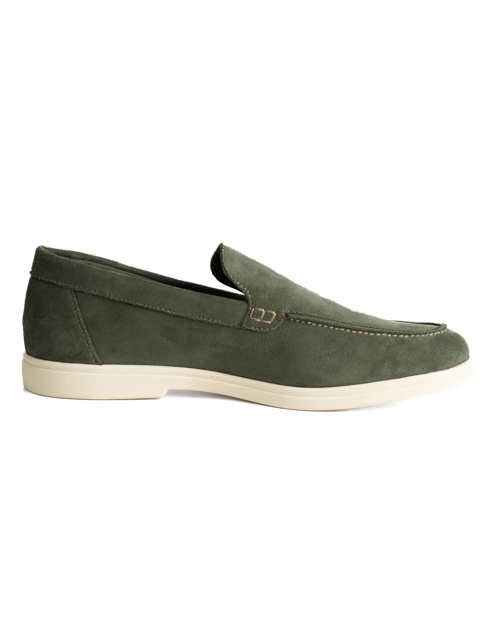 Mocassini college uomo scarpe camoscio eleganti cerimonia suola di gomma verde GIOSAL-S1318A