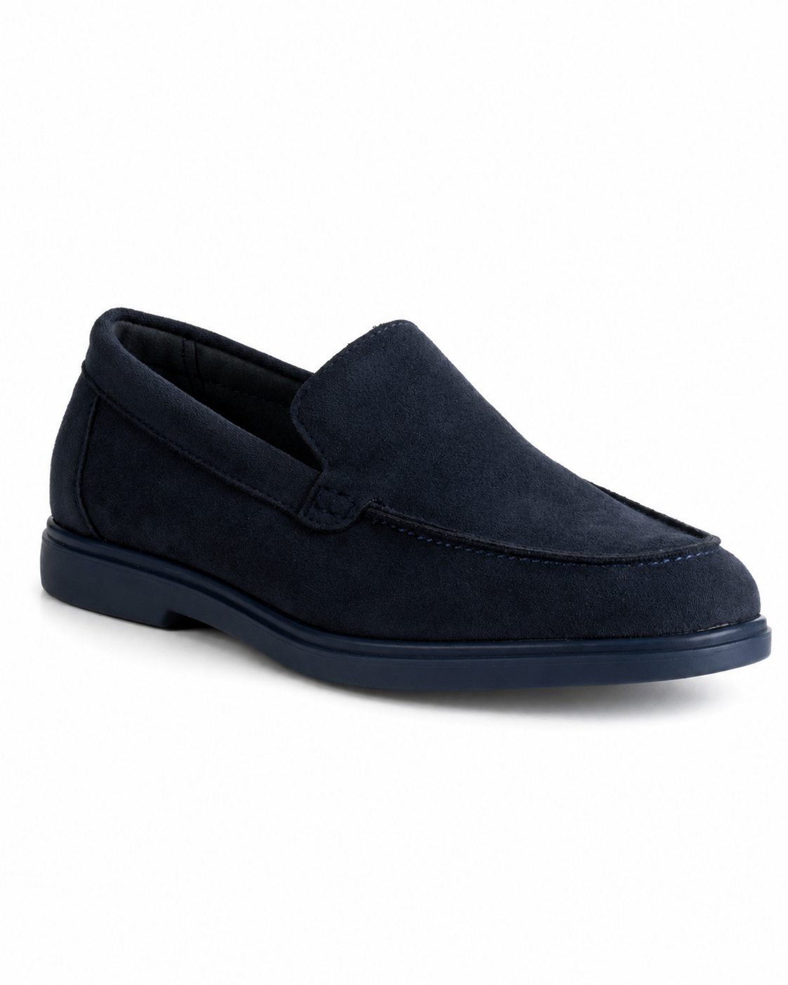 Mocassini college uomo scarpe camoscio eleganti cerimonia suola di gomma blu scuro GIOSAL-S1320A