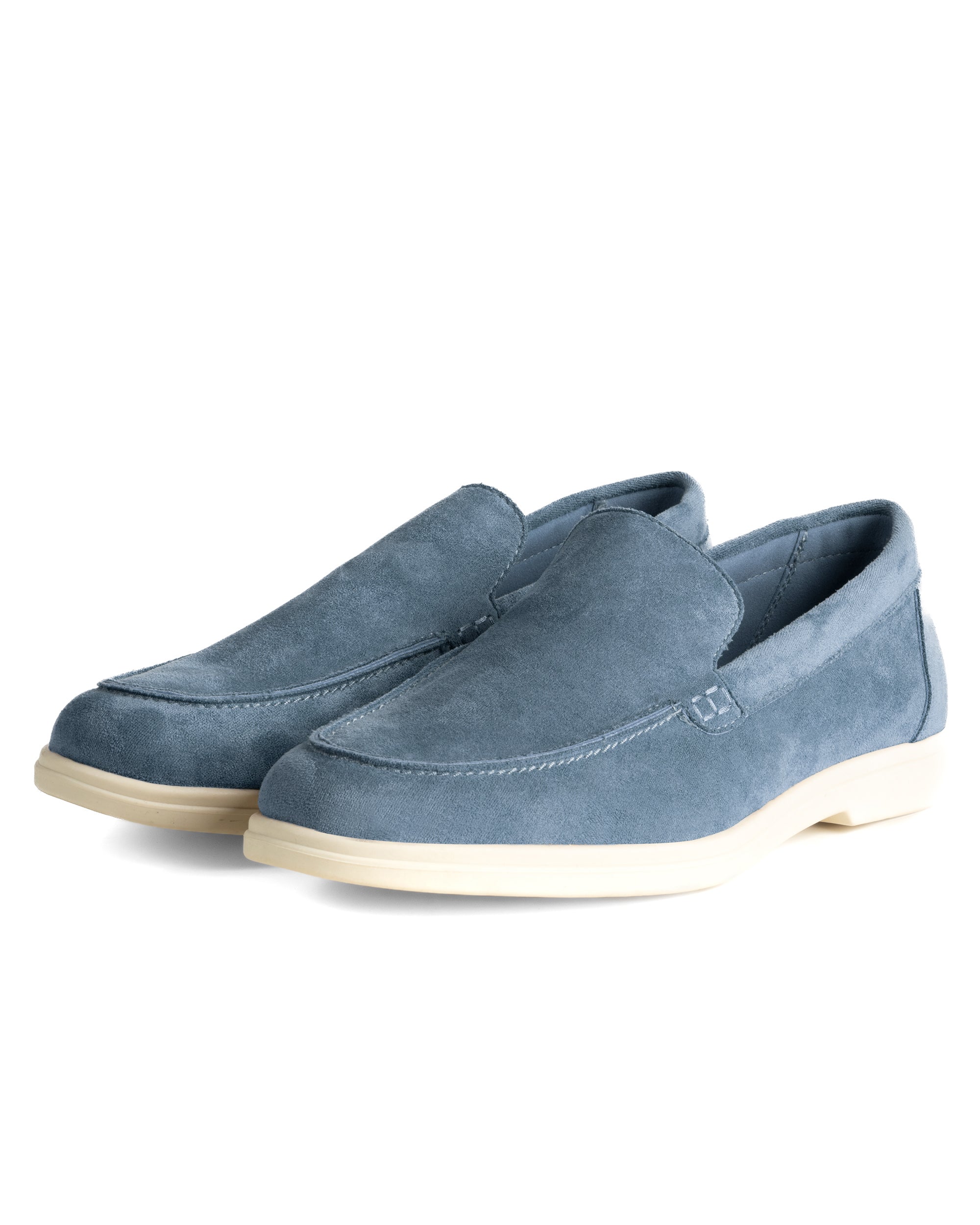 Mocassini college uomo scarpe camoscio eleganti cerimonia suola di gomma denim GIOSAL-S1324A