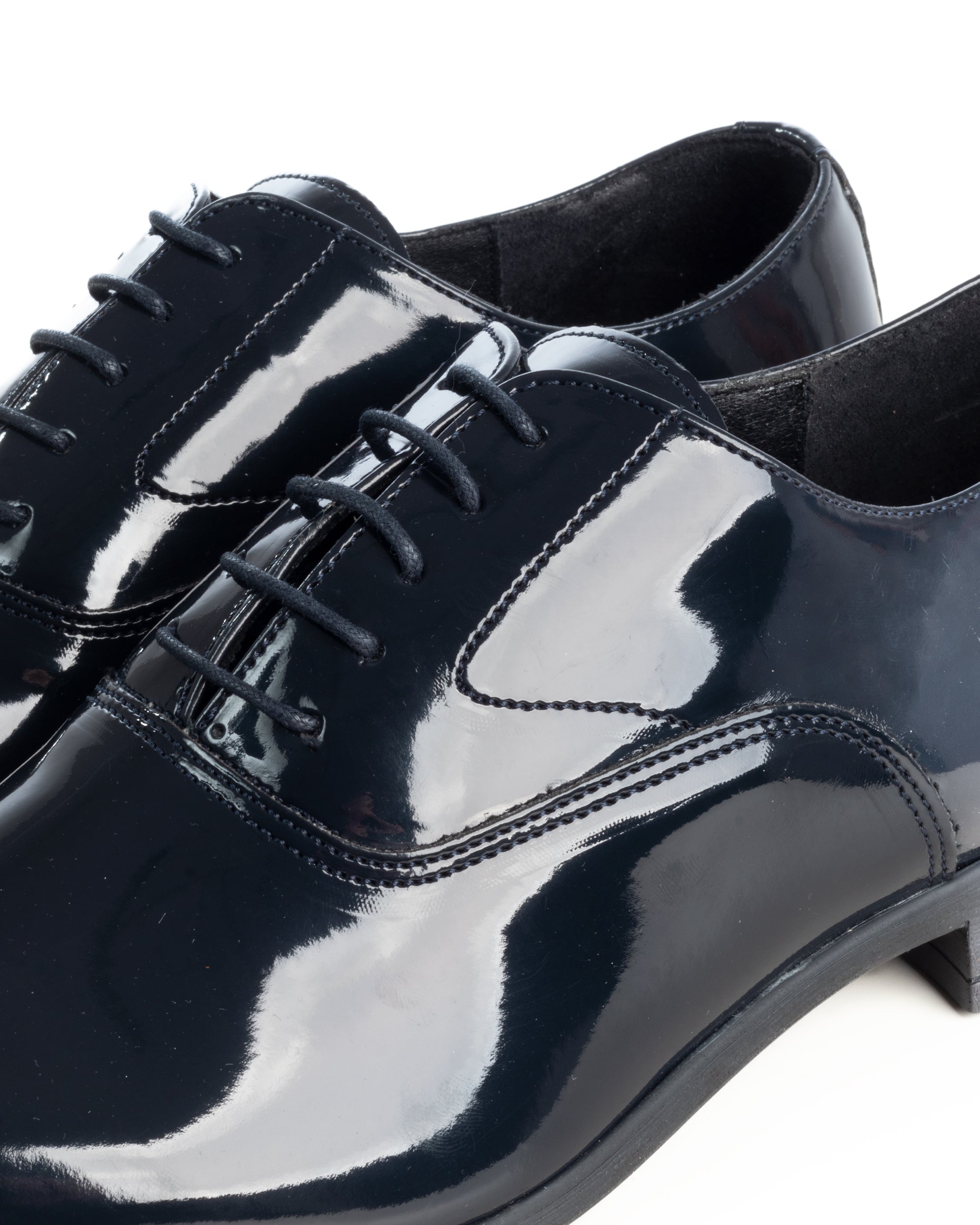 Scarpe uomo classiche stringate ecopelle lucide derby suola di gomma blu GIOSAL-S1327A