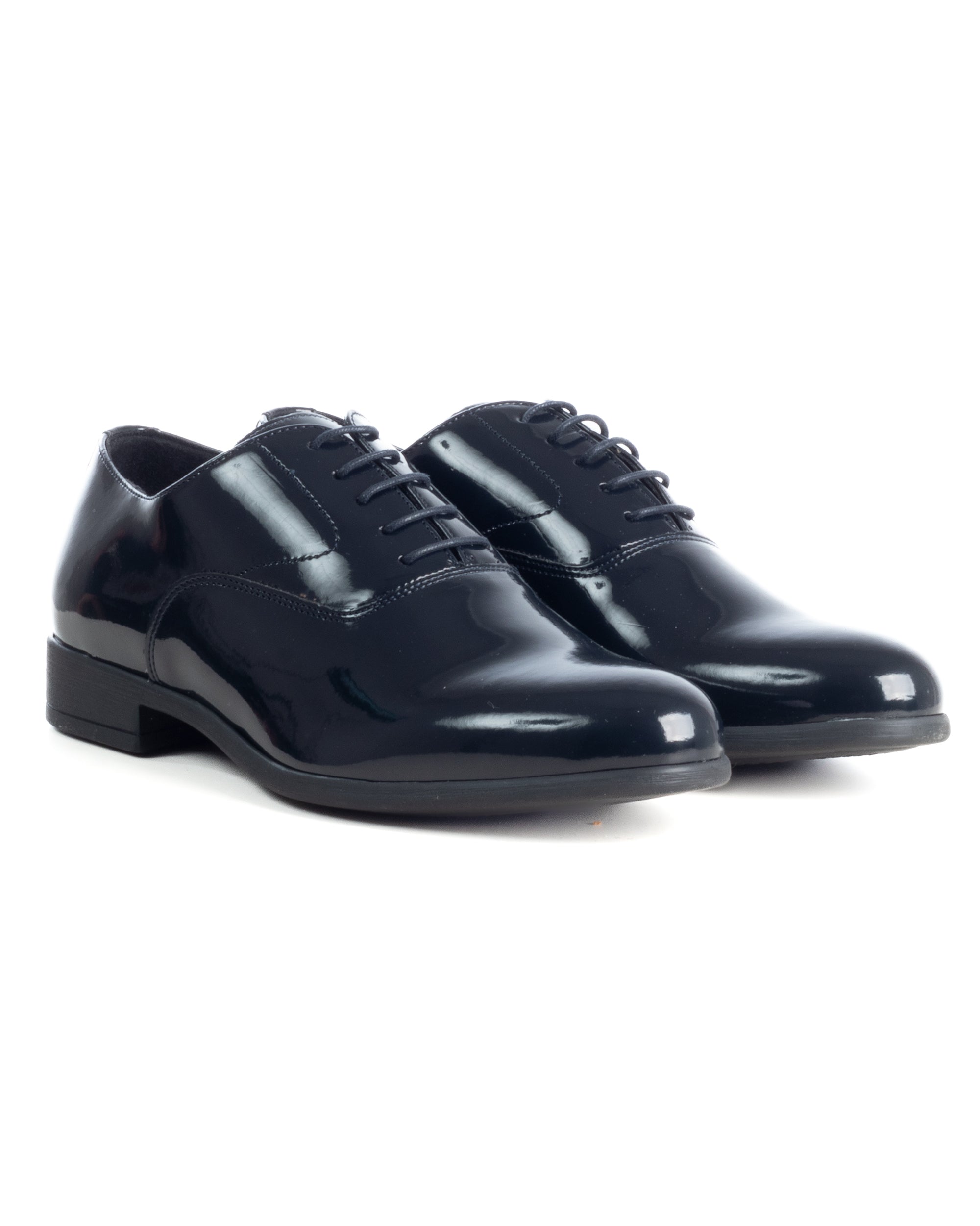 Scarpe uomo classiche stringate ecopelle lucide derby suola di gomma blu GIOSAL-S1327A