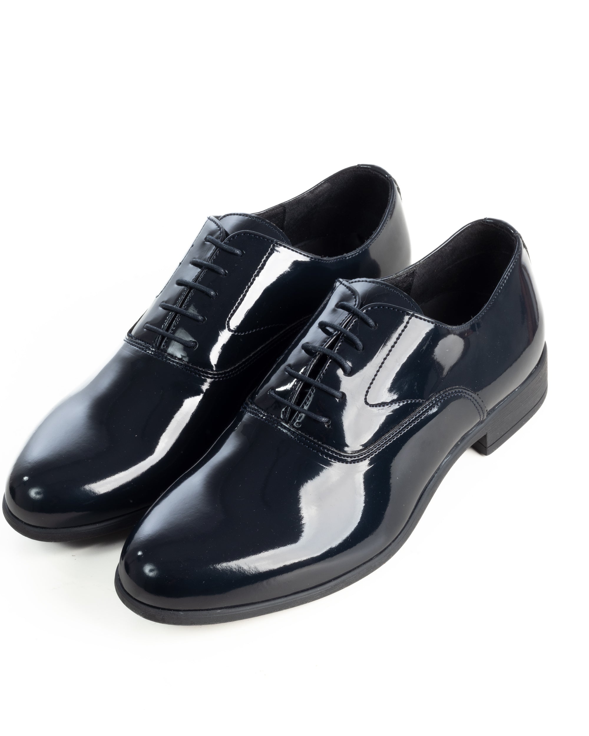 Scarpe uomo classiche stringate ecopelle lucide derby suola di gomma blu GIOSAL-S1327A