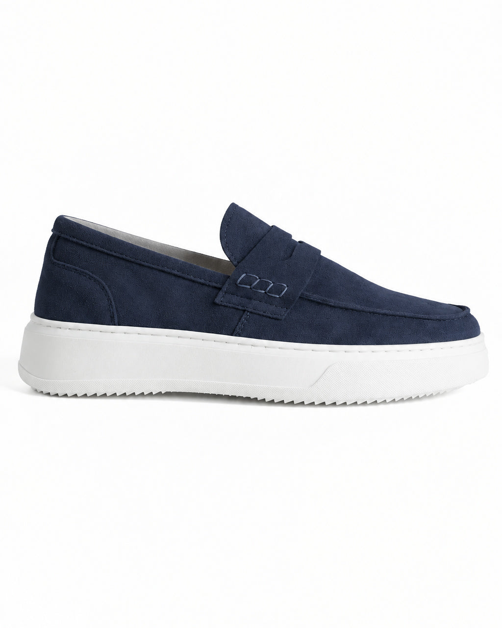 Mocassini college uomo scarpe camoscio suola gomma blu GIOSAL-S1328A