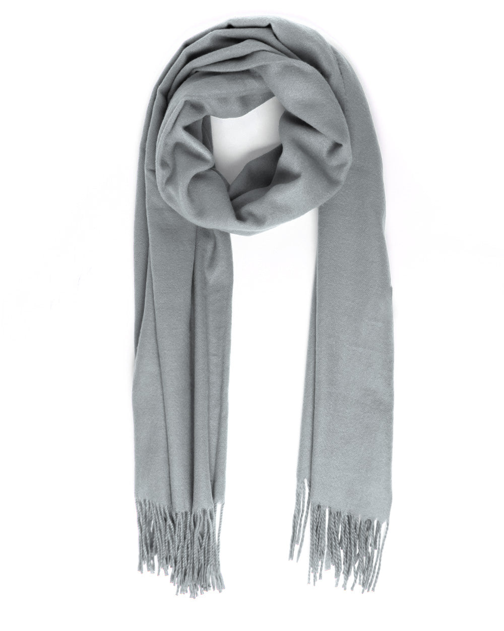 Unisex Scarf for Men and Women Solid Color Light Gray Casual Fringed Soft Basic GIOSAL-SH1001A
