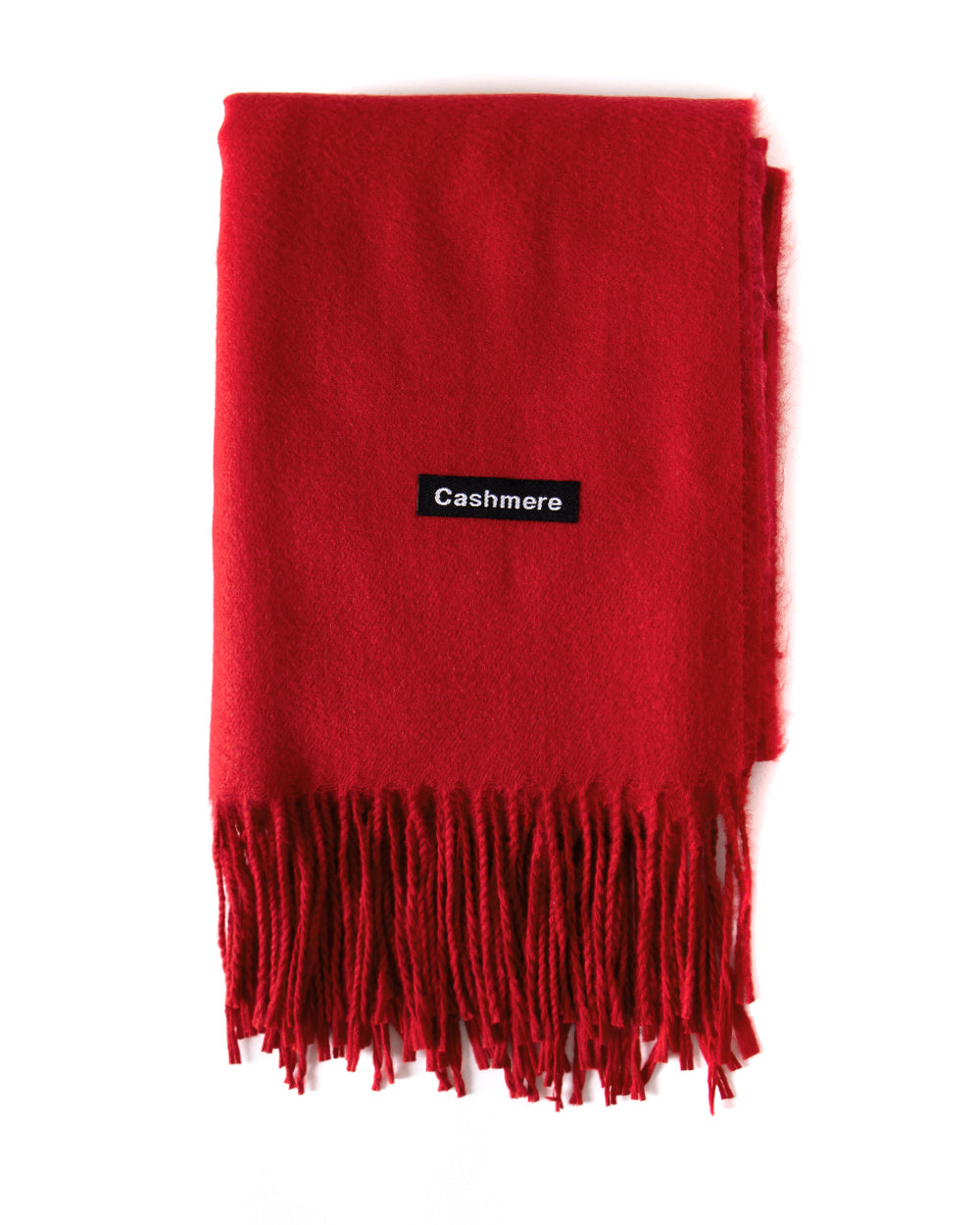 Unisex Scarf for Men and Women Solid Color Red Casual Soft Basic Fringes GIOSAL-SH1002A