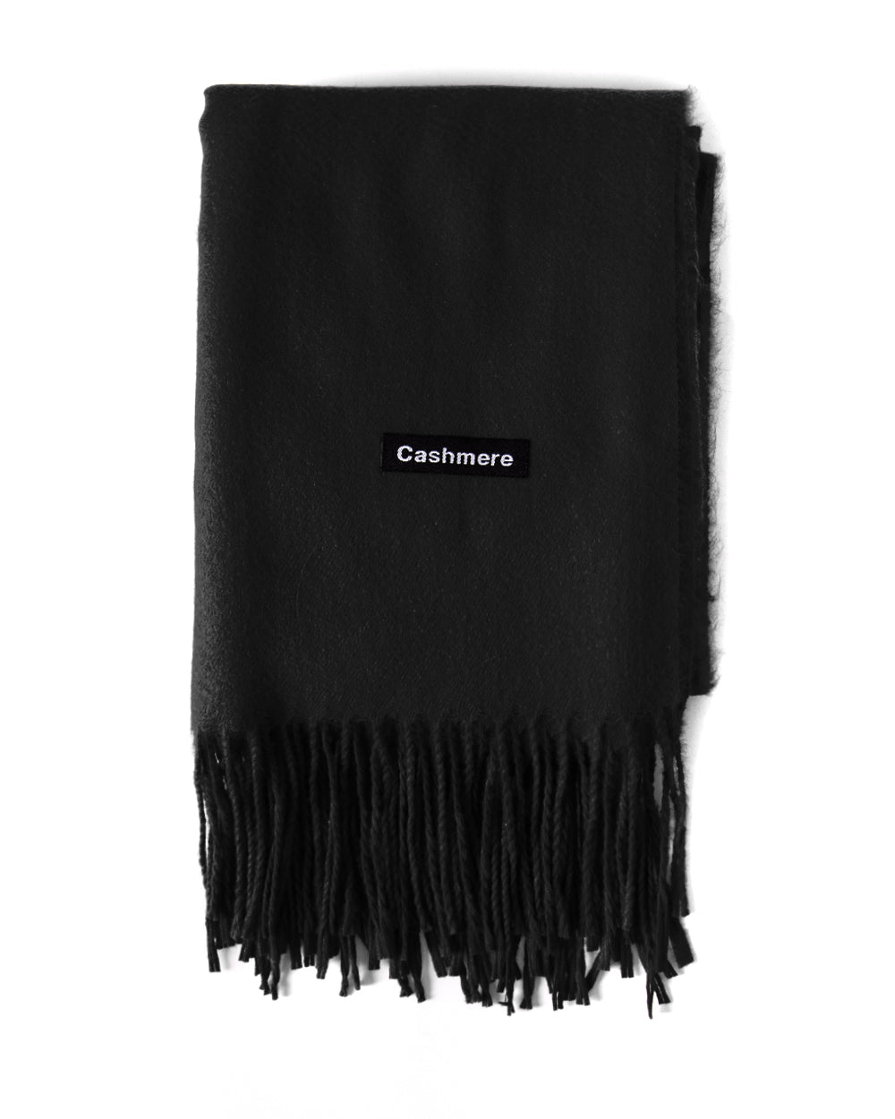Unisex Scarf for Men and Women Solid Color Black Casual Soft Basic Fringes GIOSAL-SH1004A