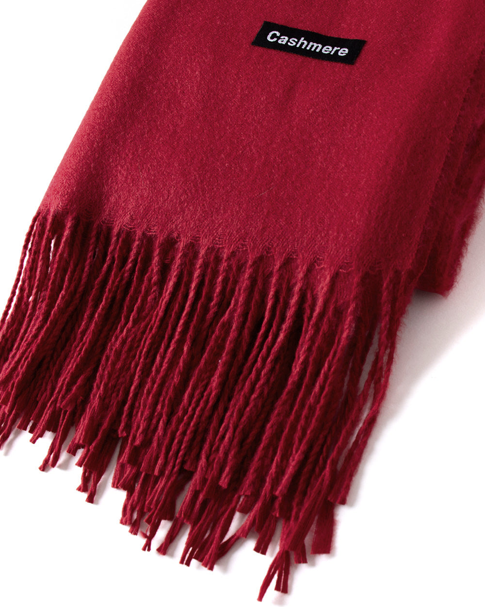 Unisex Scarf for Men and Women Solid Color Burgundy Casual Fringed Soft Basic GIOSAL-SH1012A