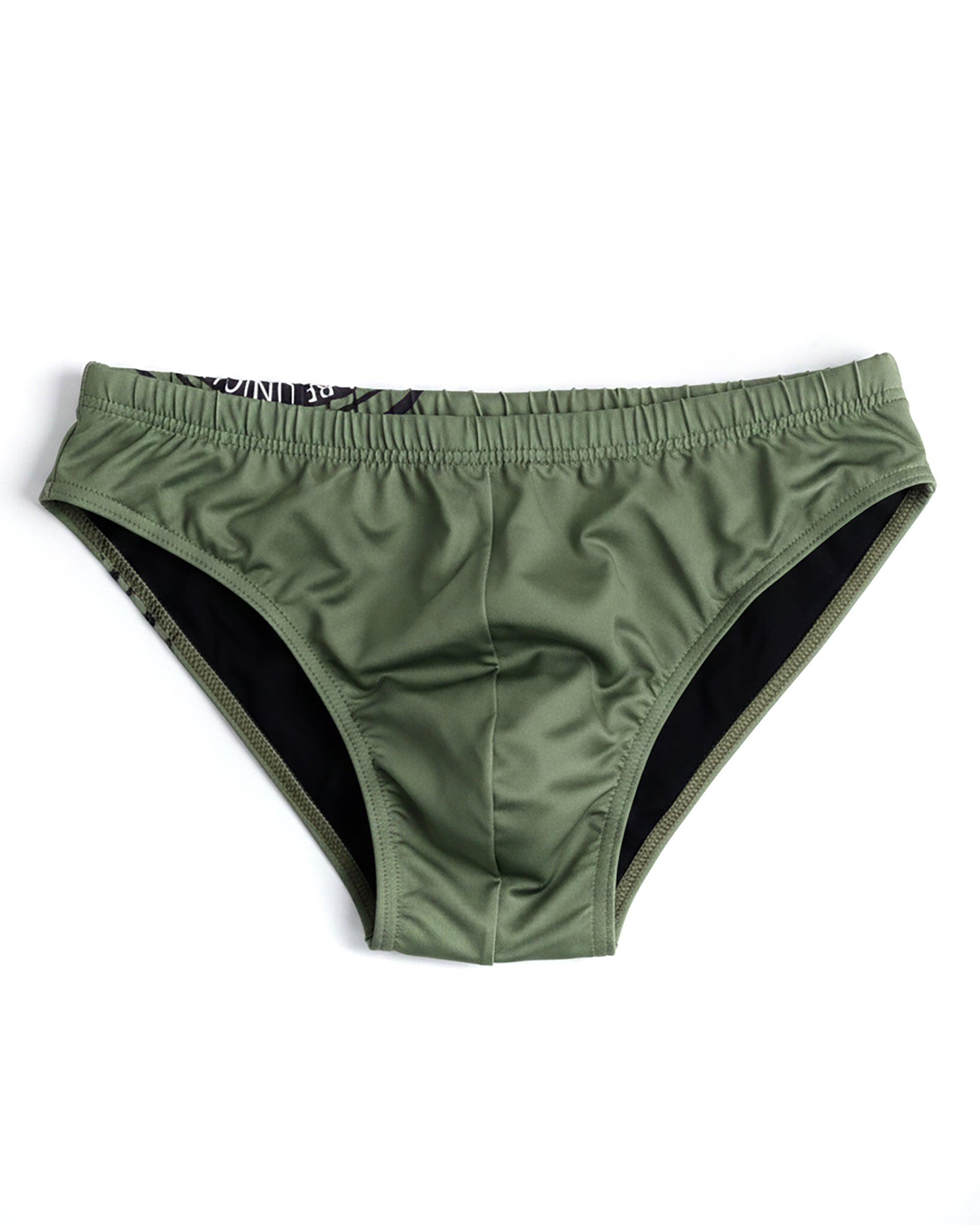 Costume da bagno slip mare uomo elasticizzato stampa retro verde ICON IUW016
