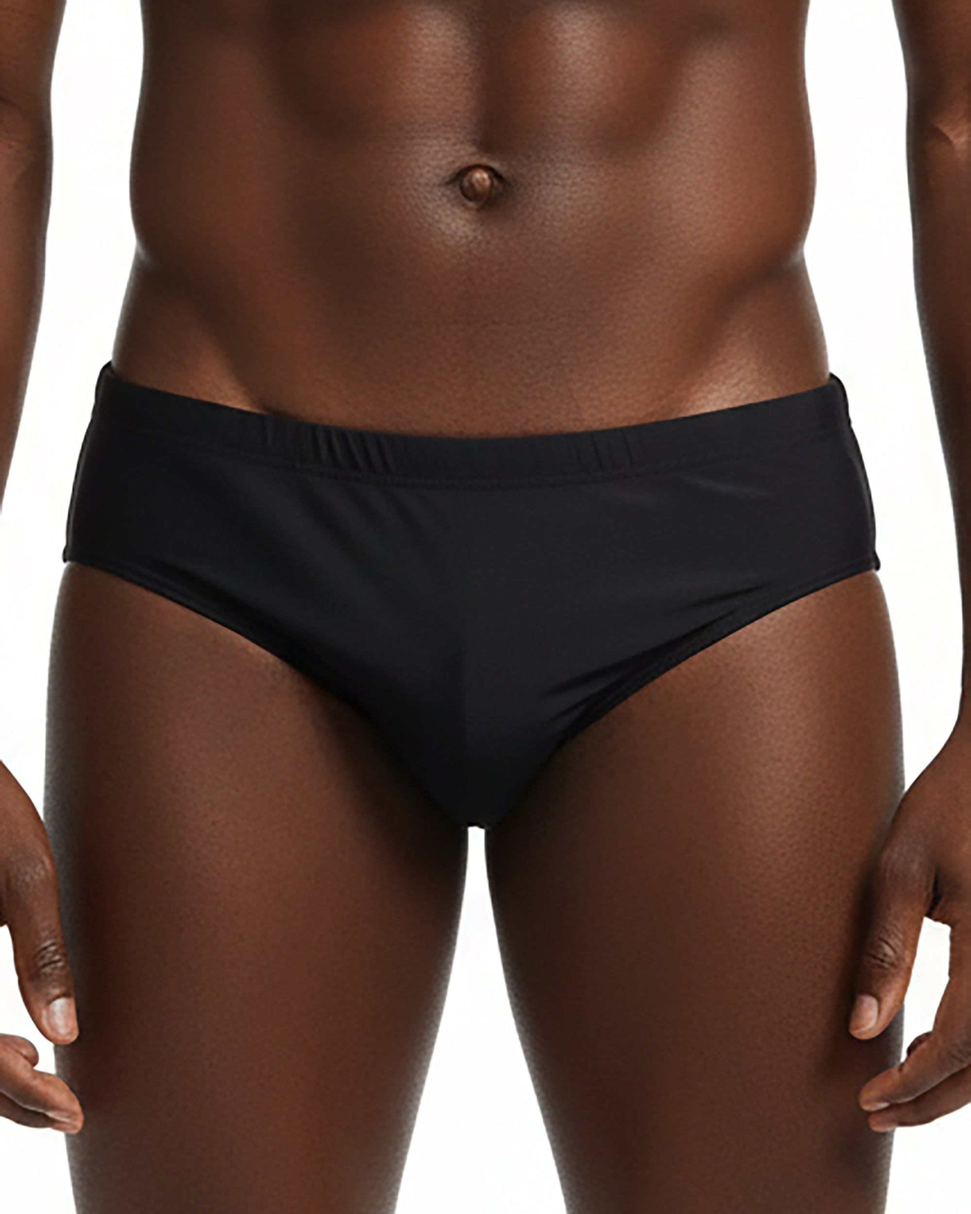 Costume da bagno slip mare uomo elasticizzato stampa retro taglio sportivo nero ICON IUW014