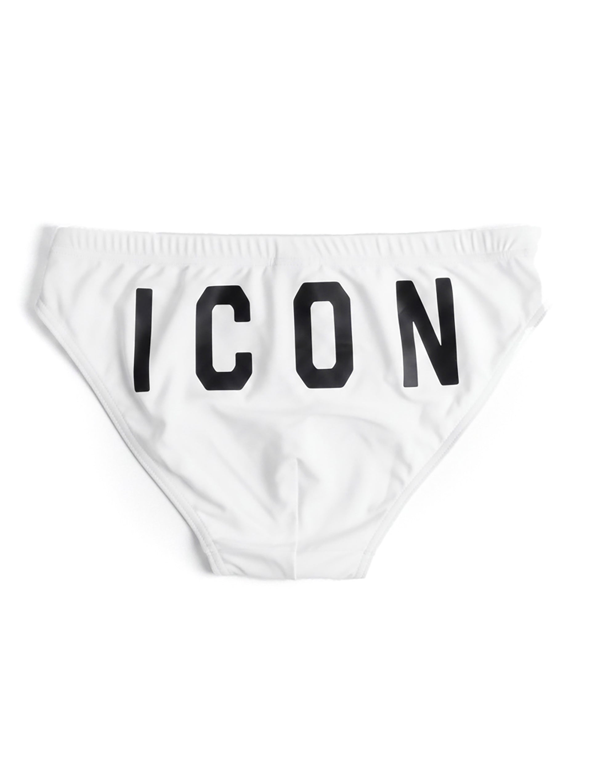Costume da bagno slip mare uomo elasticizzato stampa retro taglio sportivo bianco ICON IUW014