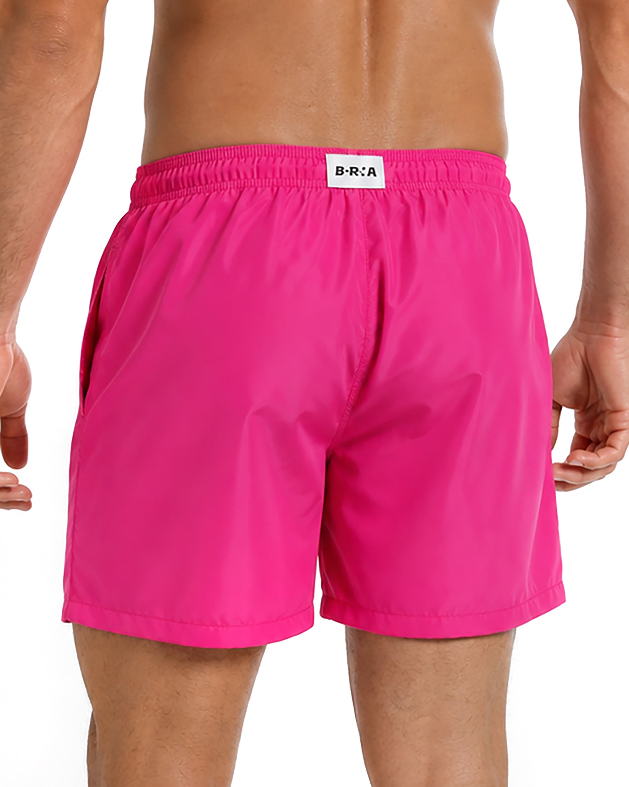Costume da bagno bermuda mare uomo boxer coulisse logo fucsia fluo BERNA M-261328