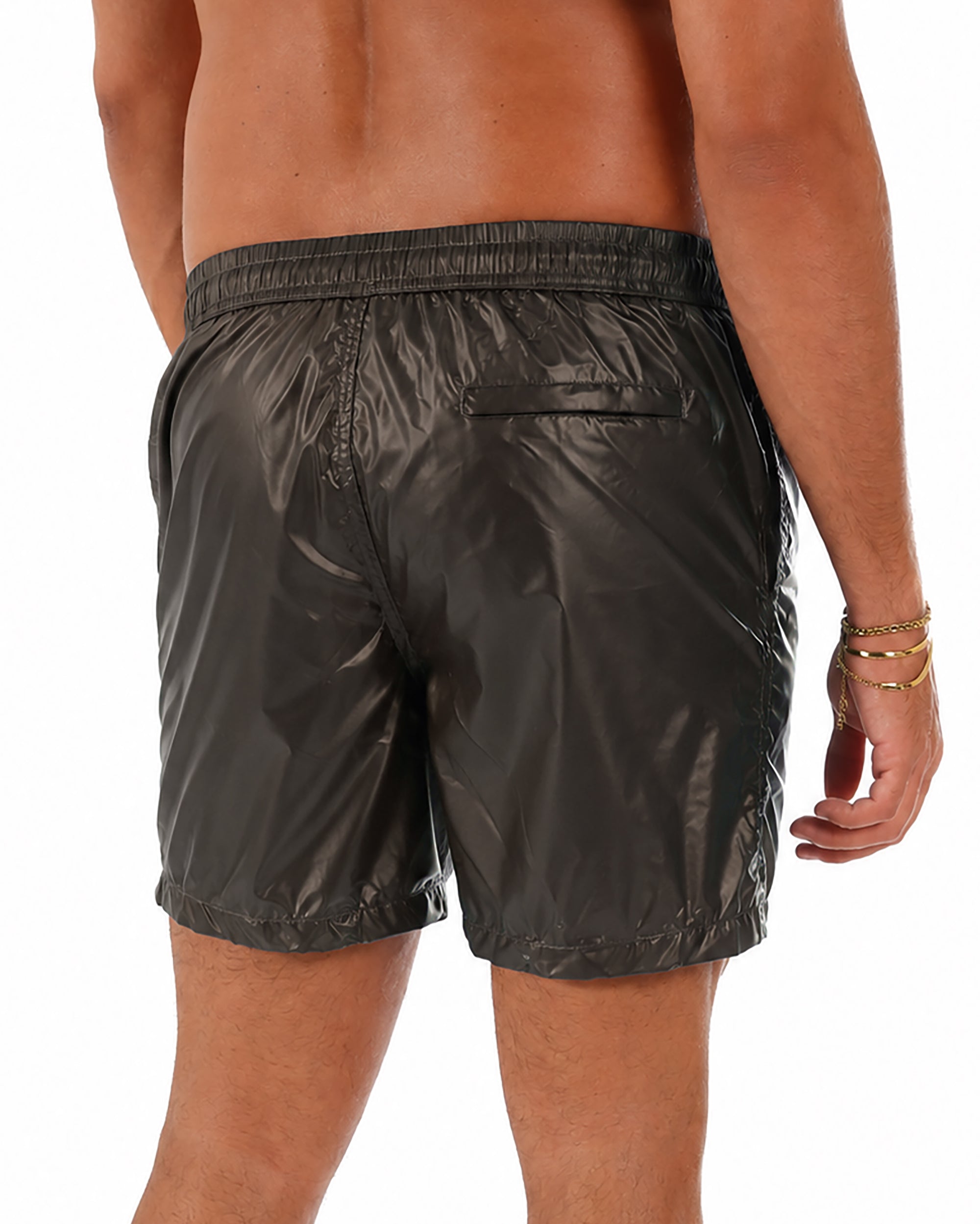 Costume da bagno bermuda mare uomo boxer lucido coulisse marrone GIOSAL-SU1259A