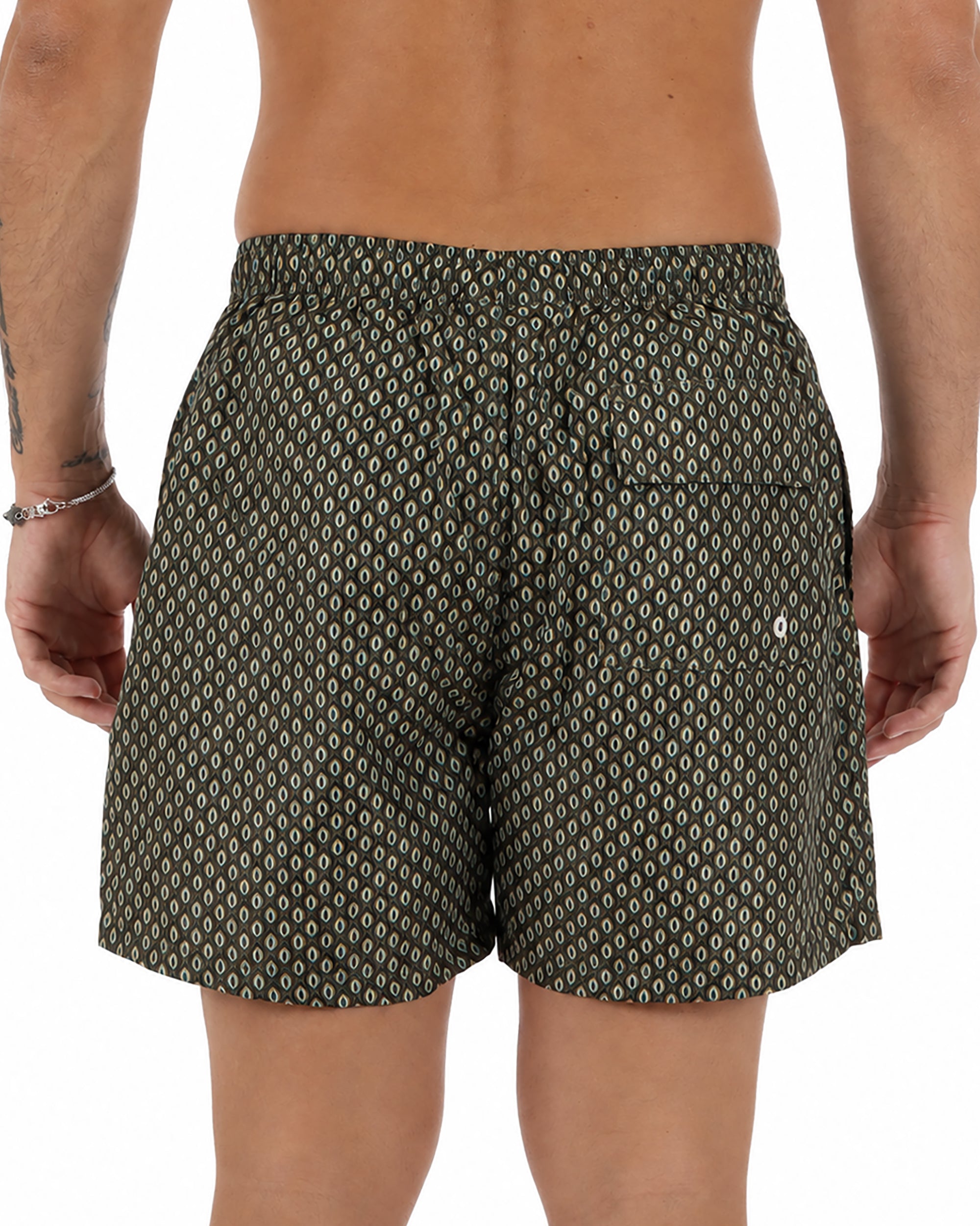 Costume da bagno bermuda mare uomo boxer coulisse fantasia oliva verde multicolor GIOSAL-SU1268A