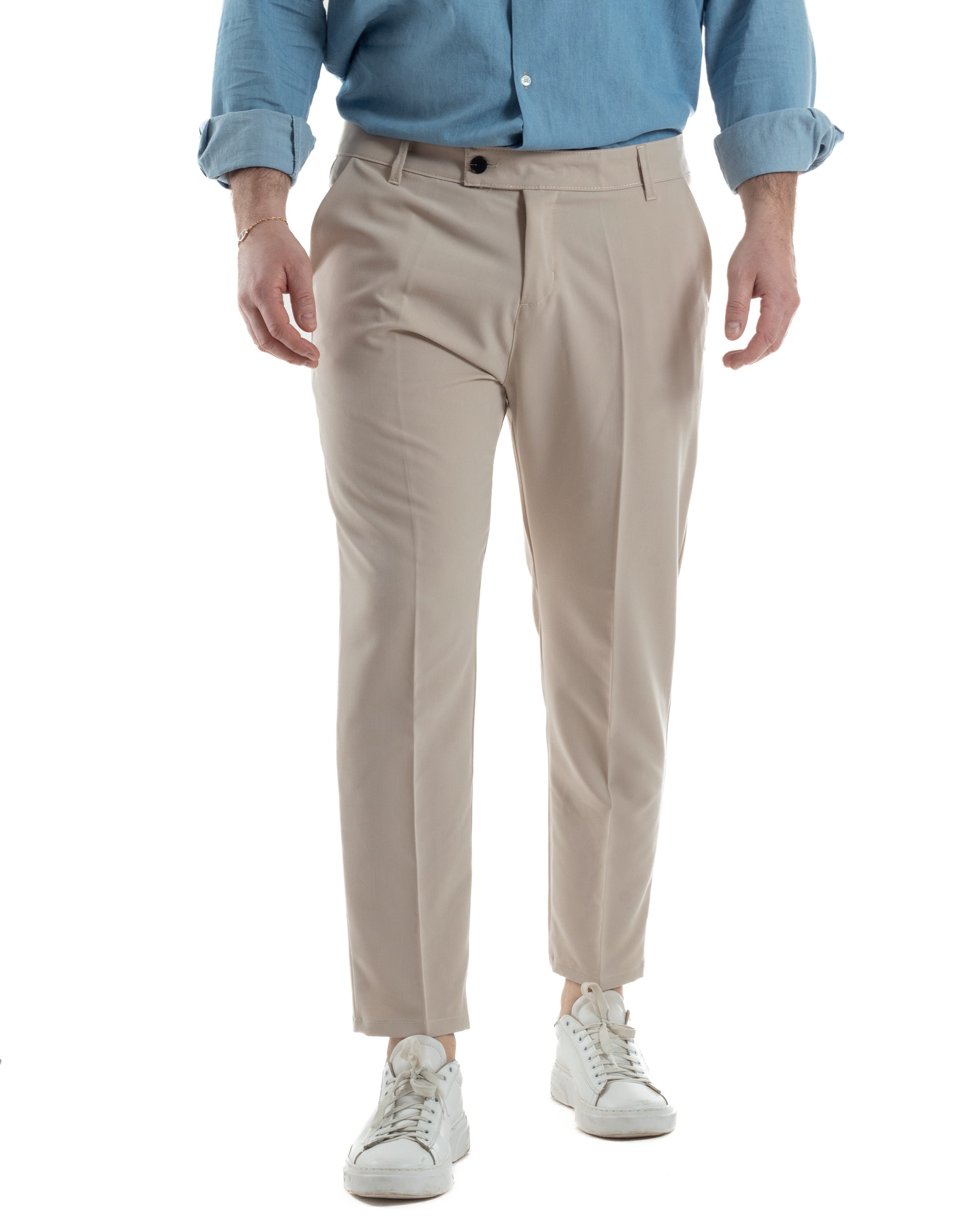 Pantaloni Viscosa Abbottonatura Allungata Basic TCP1001A