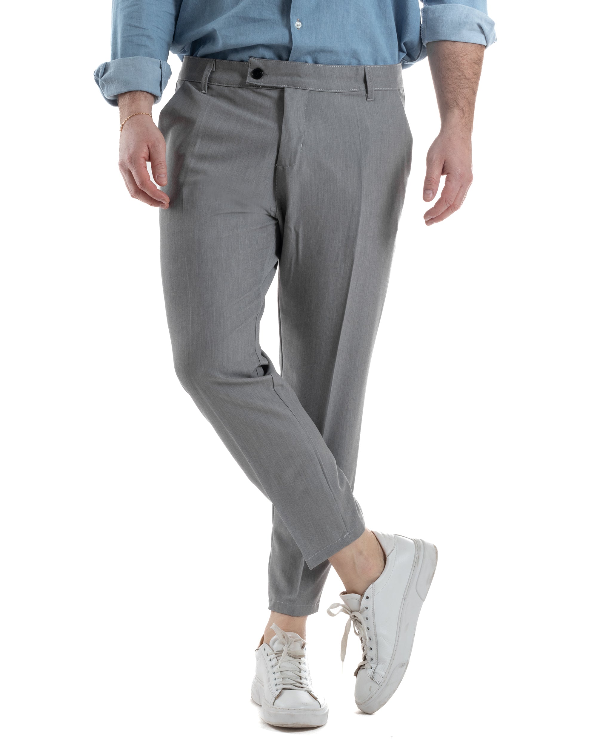 Pantaloni Viscosa Abbottonatura Allungata Basic TCP1003A