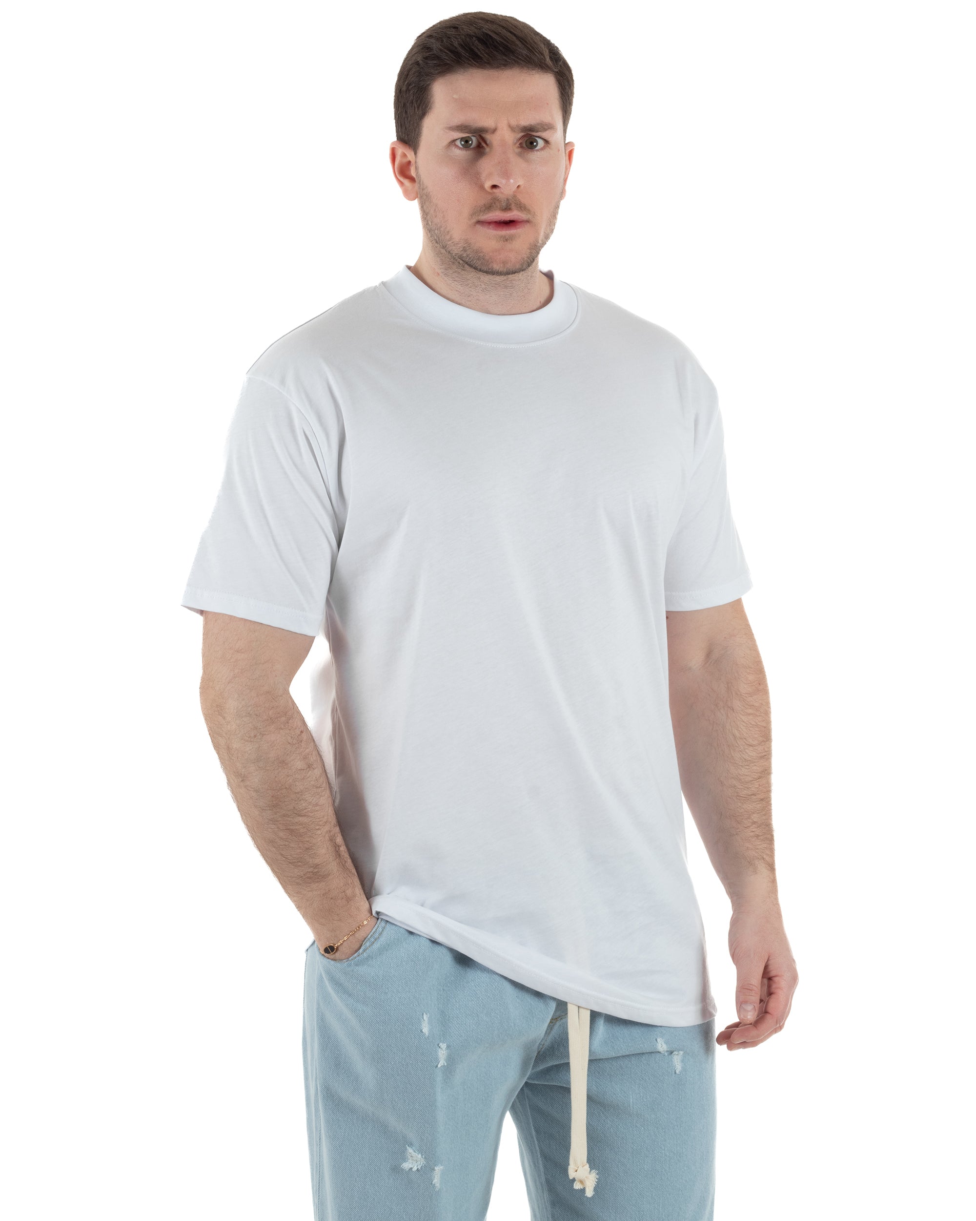 T-Shirt Cotone Basic Gola Alta TCTS1001A