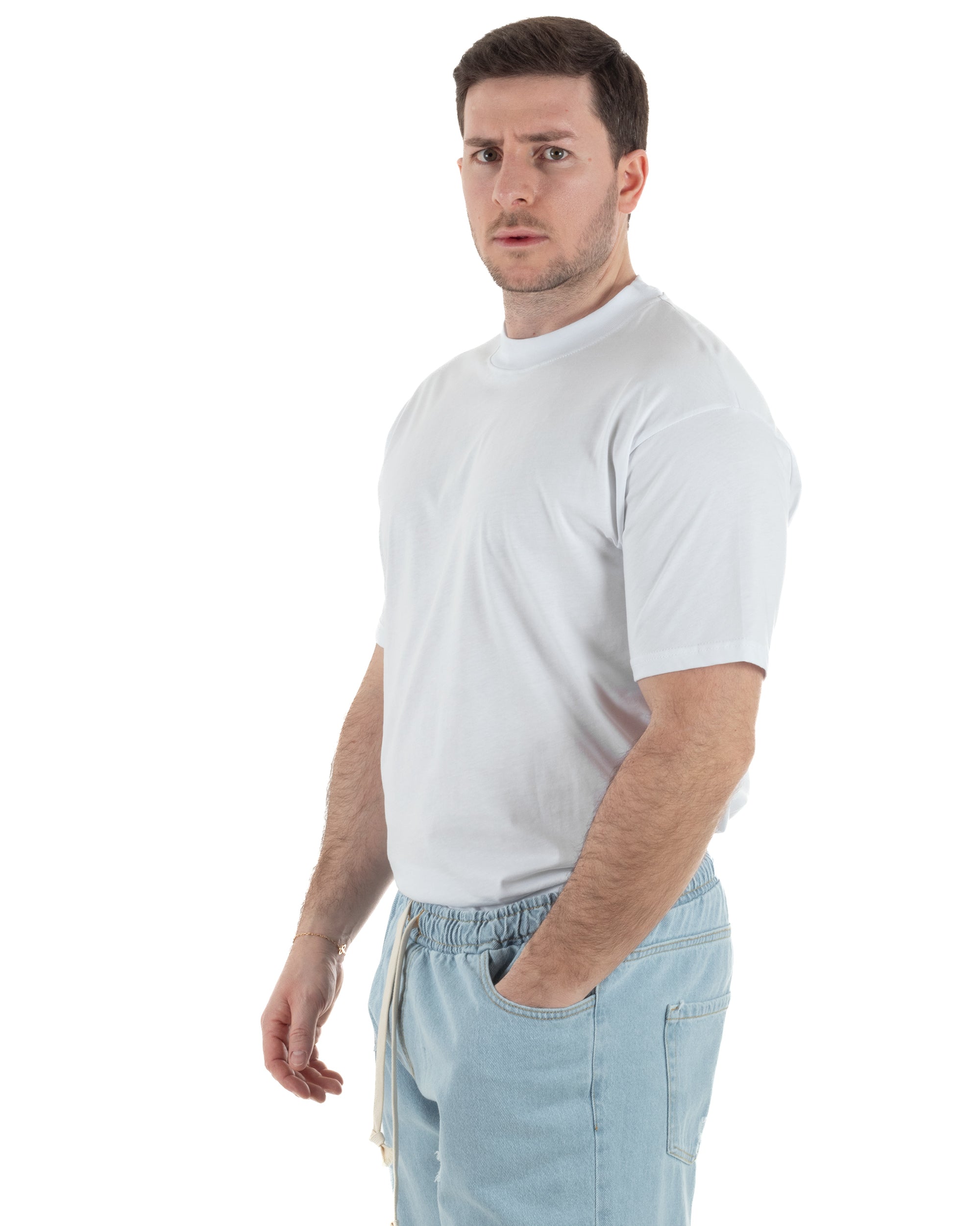 T-Shirt Cotone Basic Gola Alta TCTS1001A