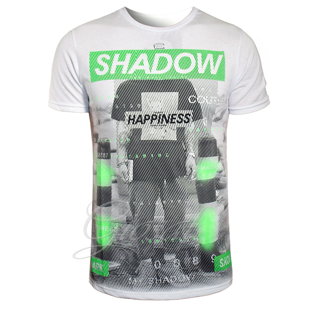 Happiness Men's T-Shirt Two Colors Written Print Crew Neck Casual GIOSAL
