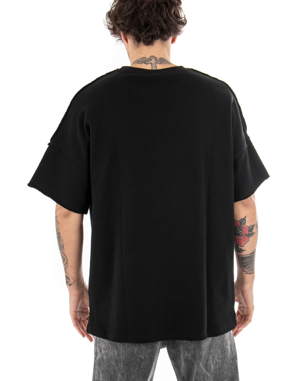 Felpa nera oversize on sale uomo