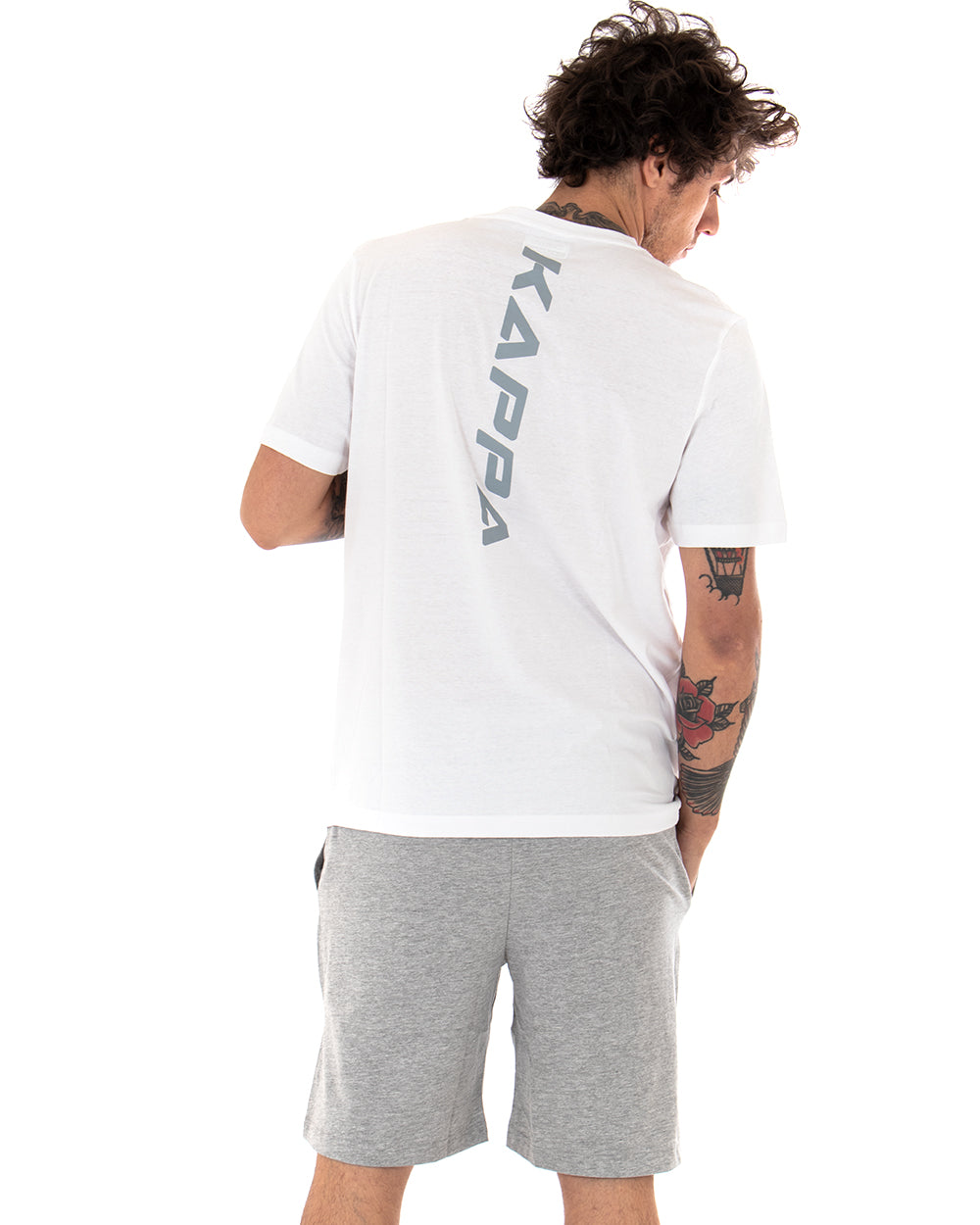 T-shirt Uomo Kappa Stampa Logo Cotit Retro Girocollo Bianco Girocollo Cotone GIOSAL-TS2478A