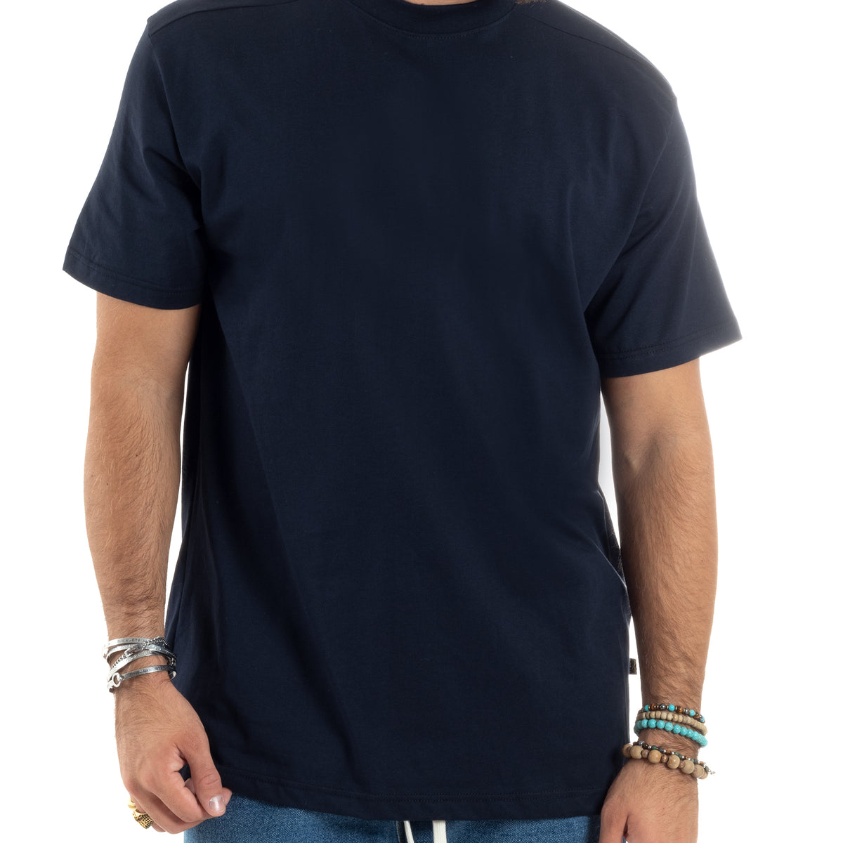 T-shirt Girocollo In Cotone Bianco Ottico - Foto 4