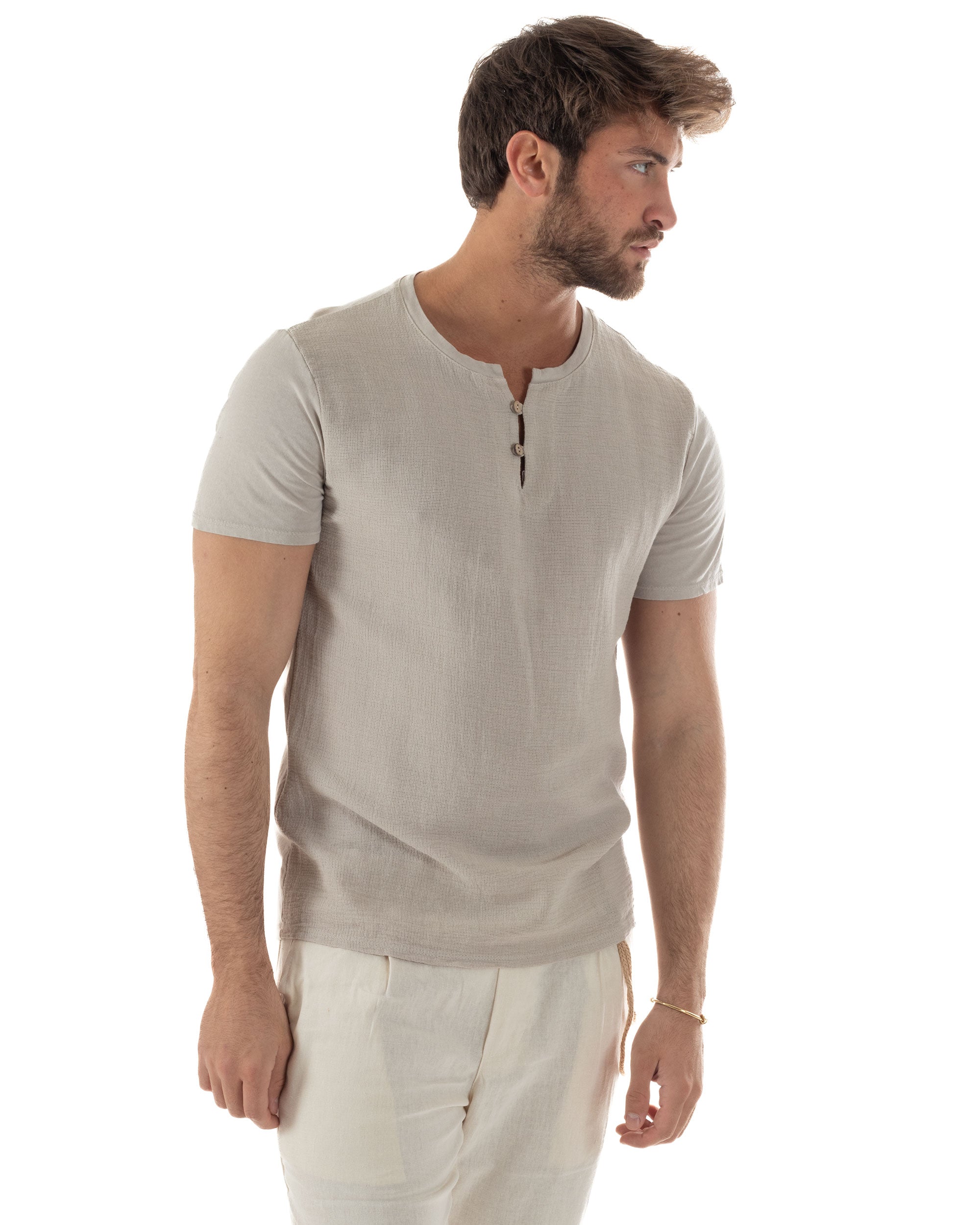 T-shirt Con Bottoncini Cotone Regular Fit TS3120A