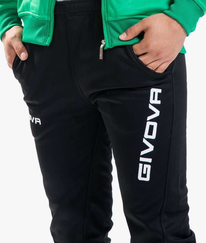 Tuta GIVOVA ONE FULL ZIP VERDE NERO Set Unisex Bicolore Sportivo Da Ginnastica Felpa Con Zip Pantaloni Tracksuit GIOSAL