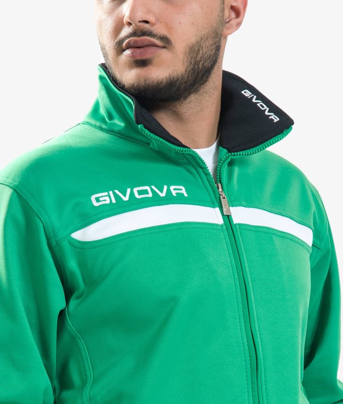 Tuta GIVOVA ONE FULL ZIP VERDE NERO Set Unisex Bicolore Sportivo Da Ginnastica Felpa Con Zip Pantaloni Tracksuit GIOSAL