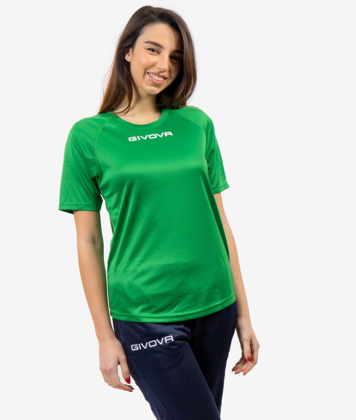 T-shirt GIVOVA ONE MICROFORATA VERDE Mesh Unisex Maglia Sportiva Comoda Tinta Unita GIOSAL