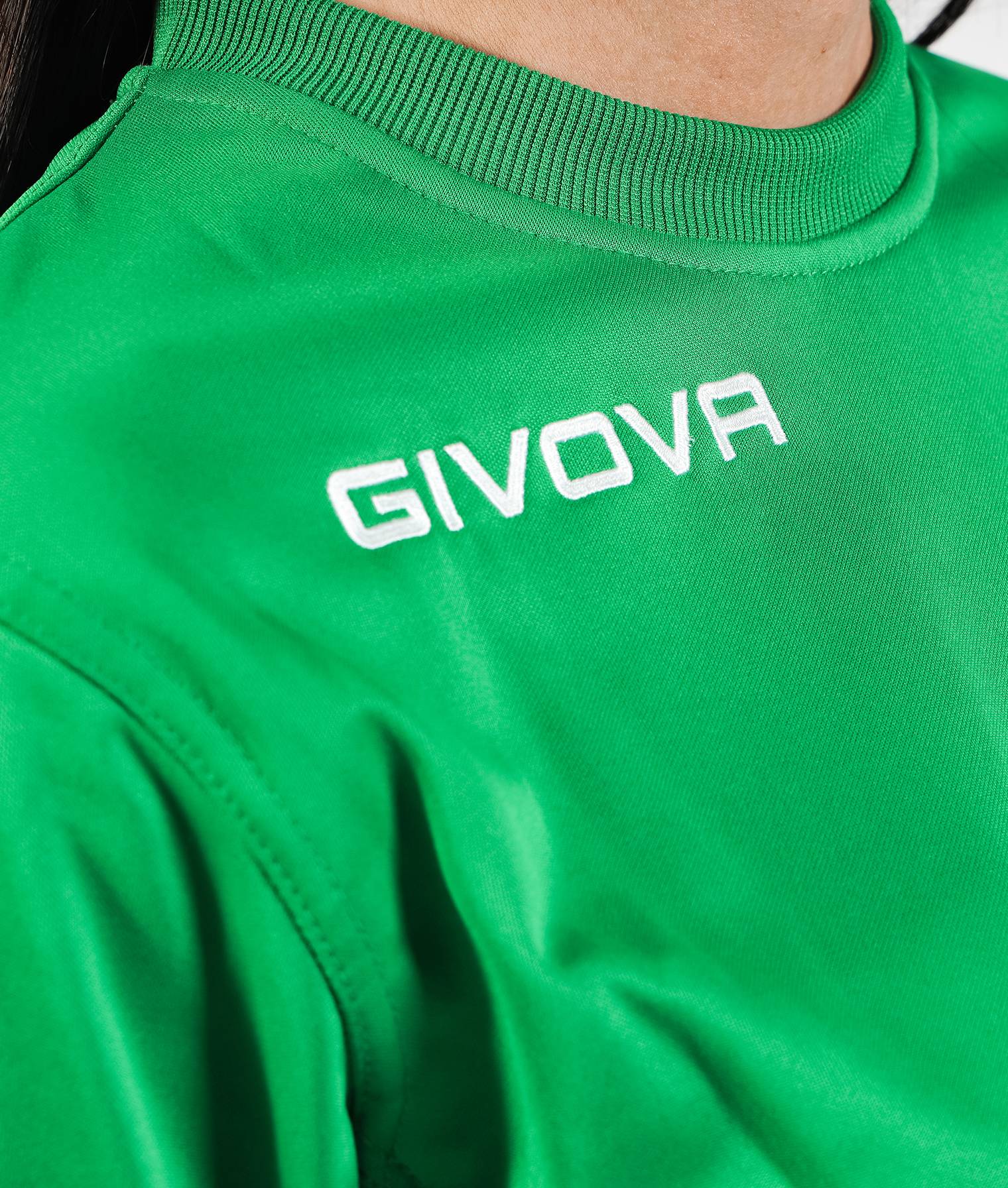 MAGLIA GIROCOLLO GIVOVA ONE VERDE Polarfleece Unisex Sportiva Da Ginnastica Felpa Comoda Per Allenamento Tinta Unita GIOSAL