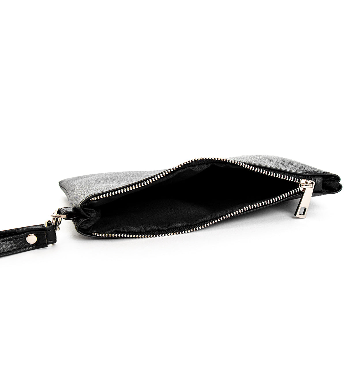 Men's Unisex Faux Leather Casual Black Zip Pouch Bag Handbag GIOSAL-ZU1055A