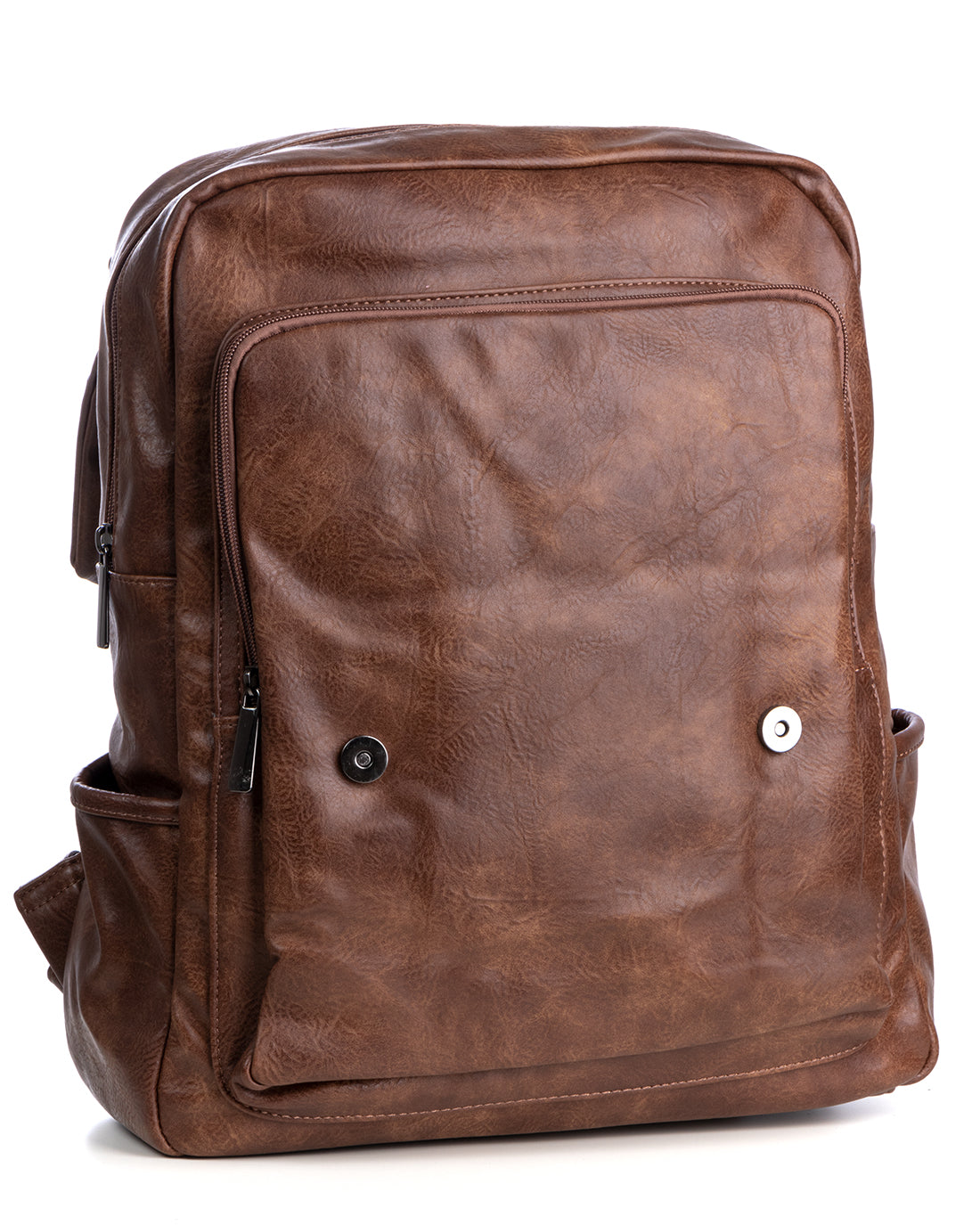 Backpack Shoulder Bag Men Unisex Faux Leather Vintage Brown GIOSAL-ZU1100A
