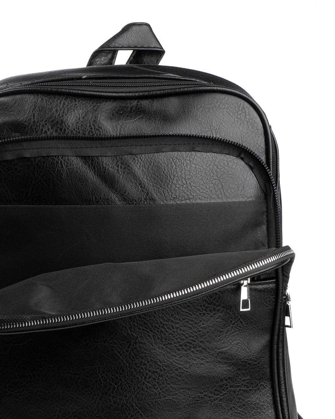 Backpack Shoulder Bag Men Unisex Faux Leather Vintage Black GIOSAL-ZU1102A
