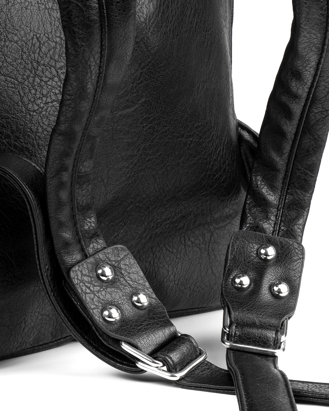 Backpack Shoulder Bag Men Unisex Faux Leather Vintage Black GIOSAL-ZU1104A
